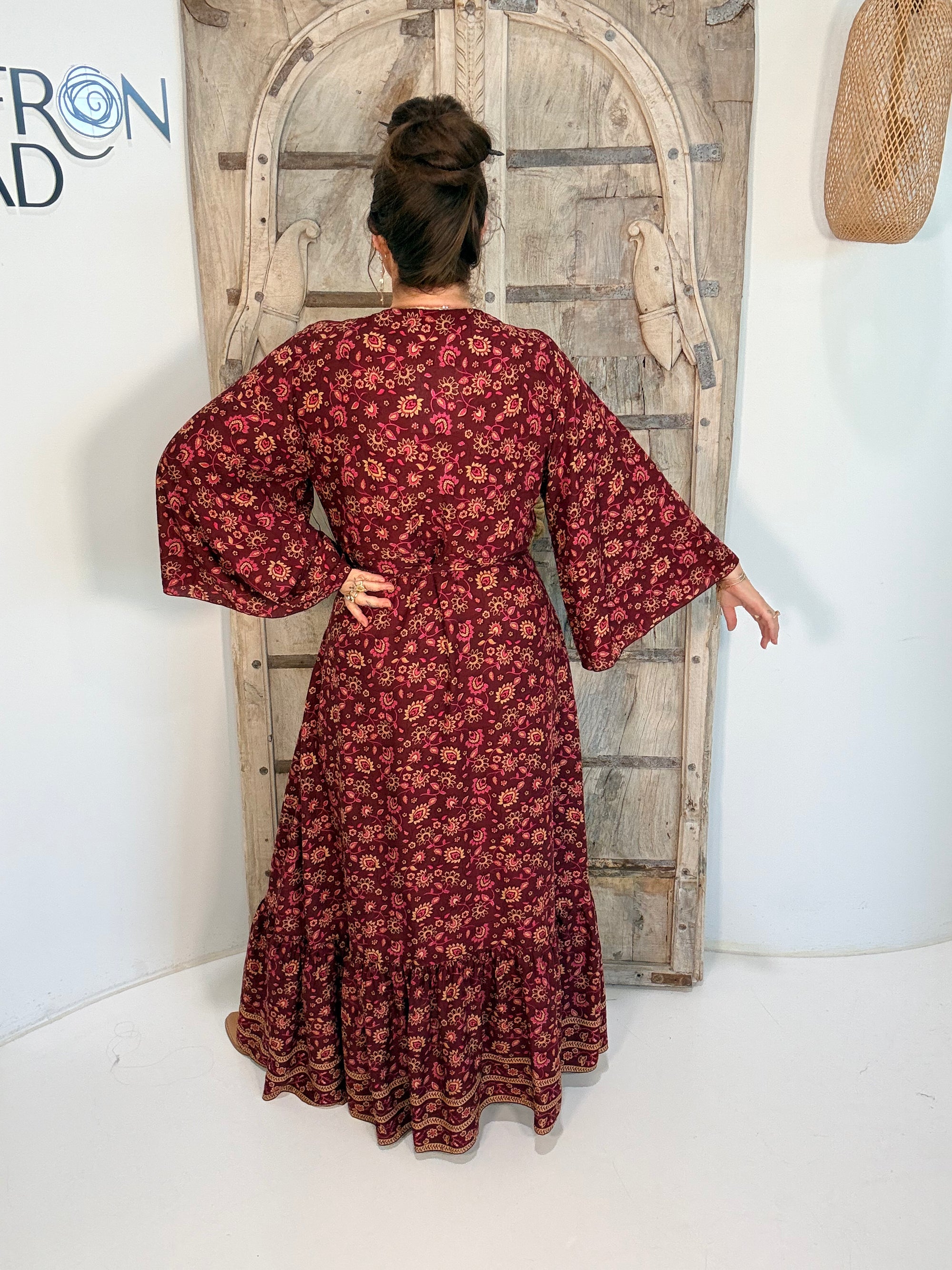 Wrap Dress | Vintage Wine - Saffron Road