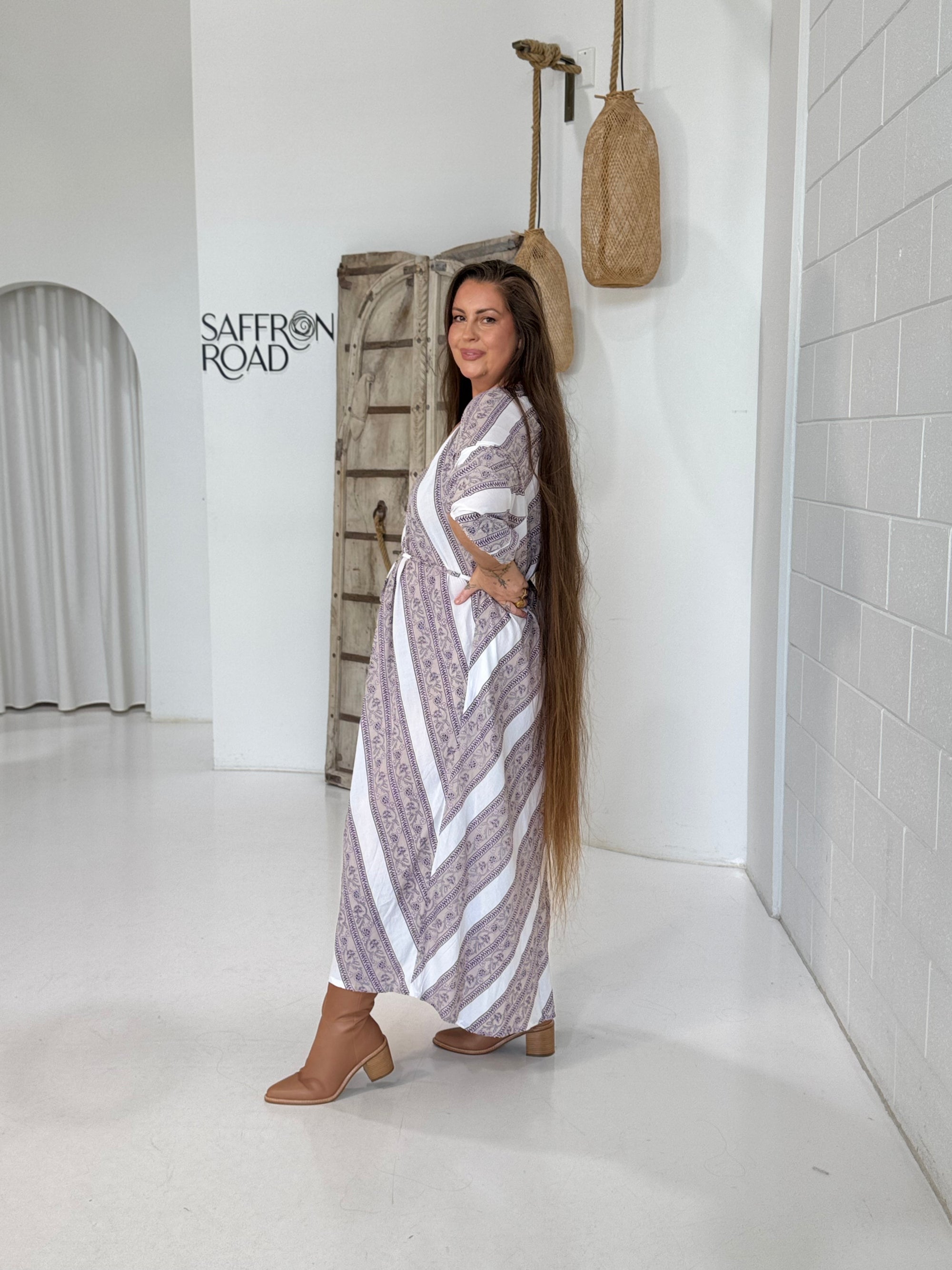 Take Me Away Dress | Violet Tapestry | Limited Edition - Saffron Road