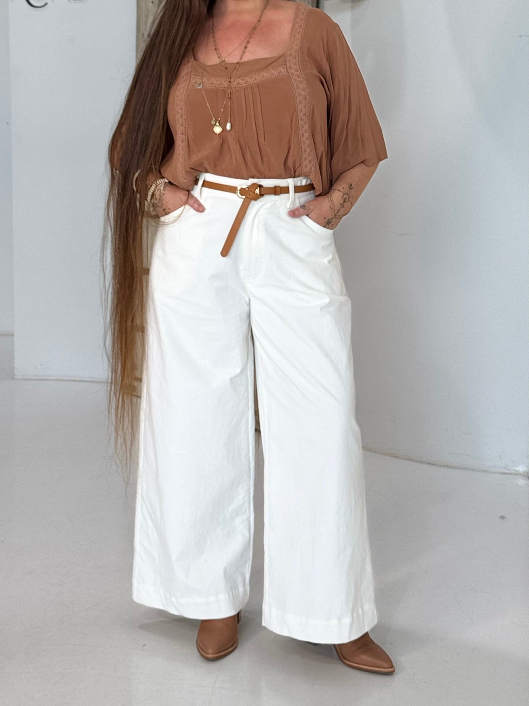 Signature Jeans | Cord | Ecru - Saffron Road