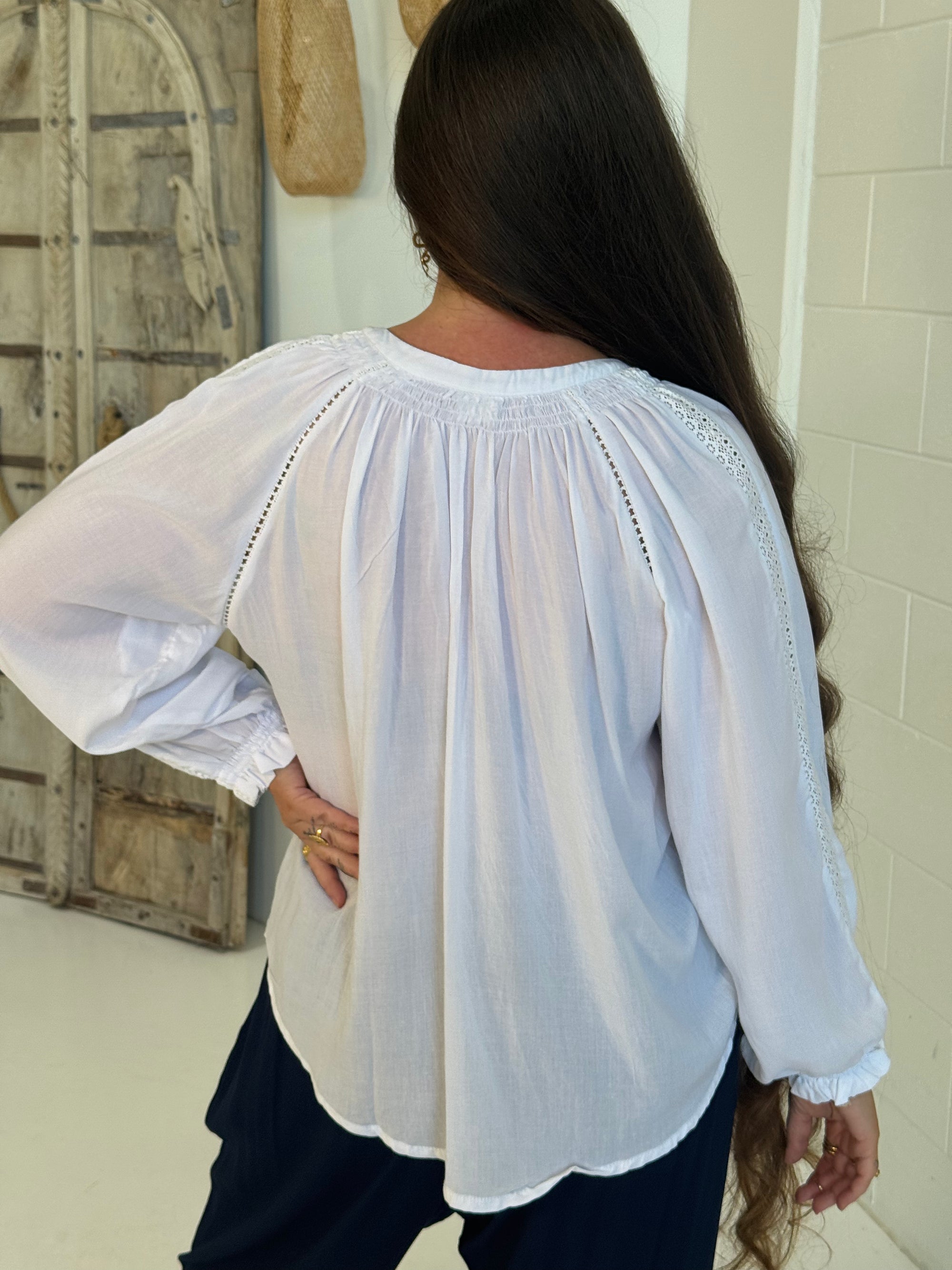 Phoebe Blouse | White - Saffron Road