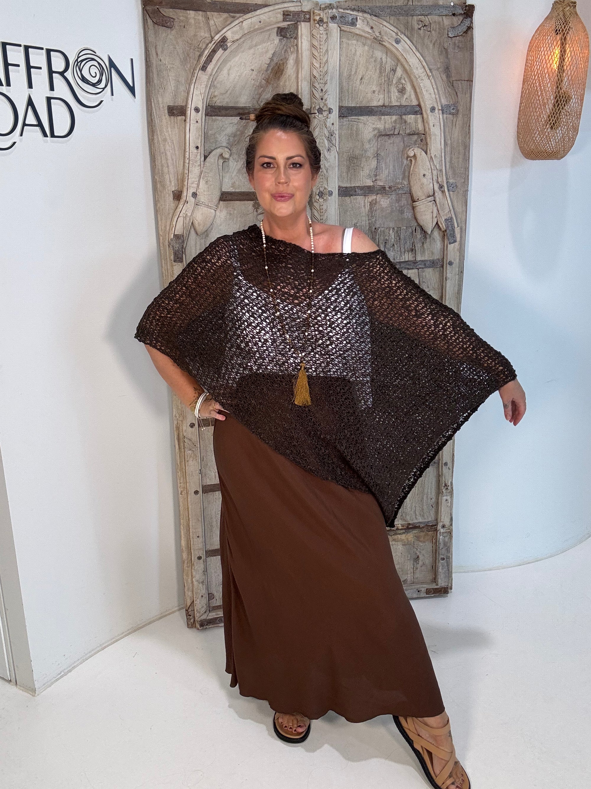 Poncho Knit | Chocolate - Saffron Road