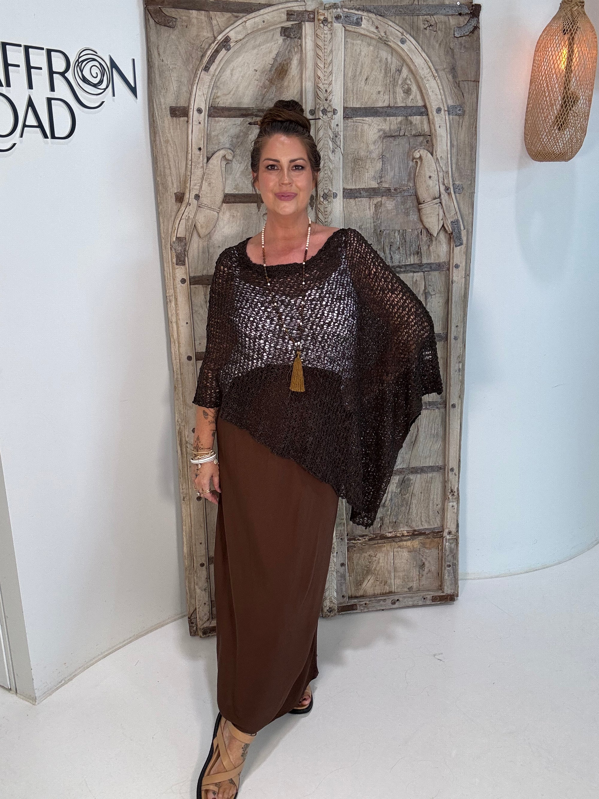 Poncho Knit | Chocolate - Saffron Road