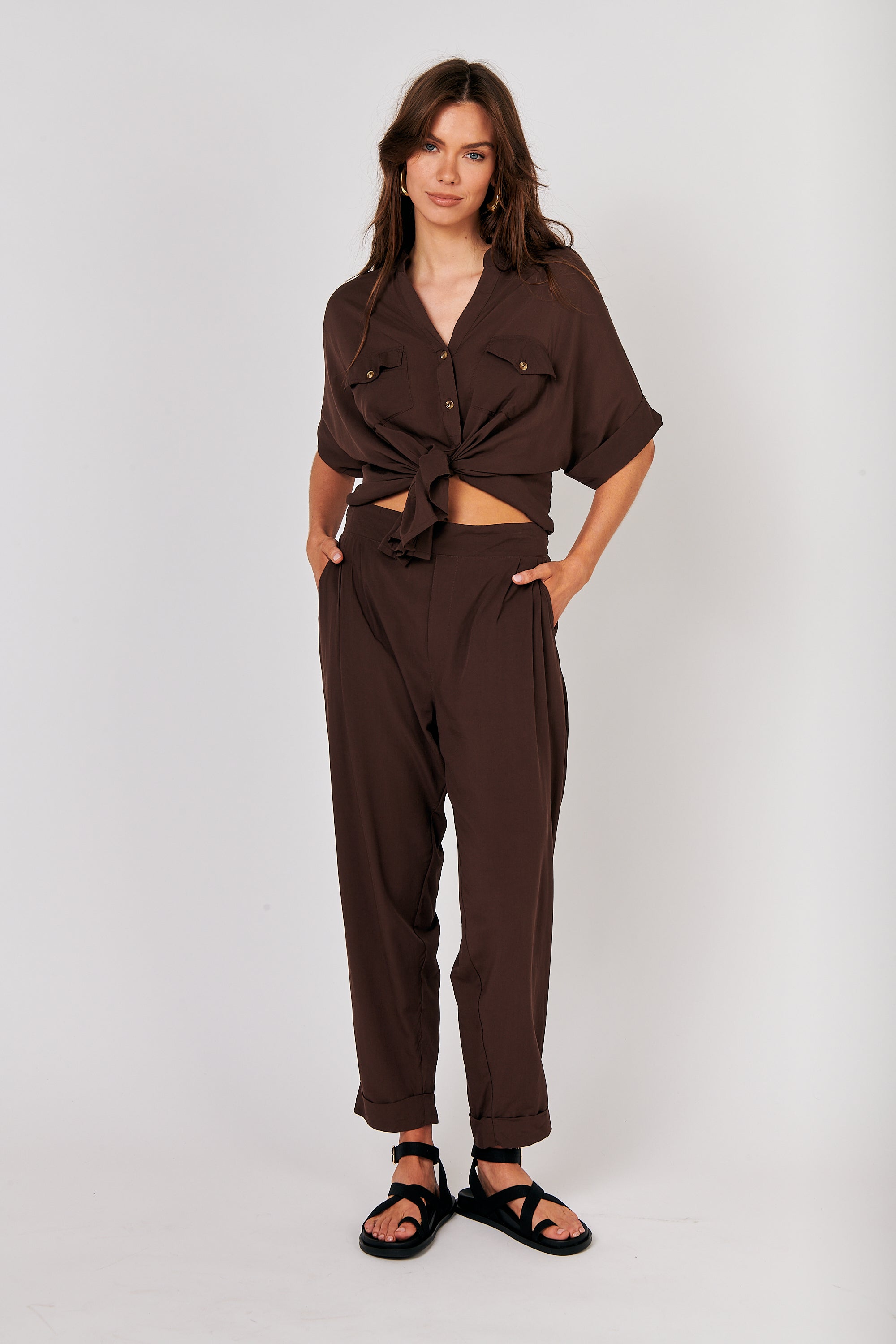 Roma Pant | Chocolate - Saffron Road