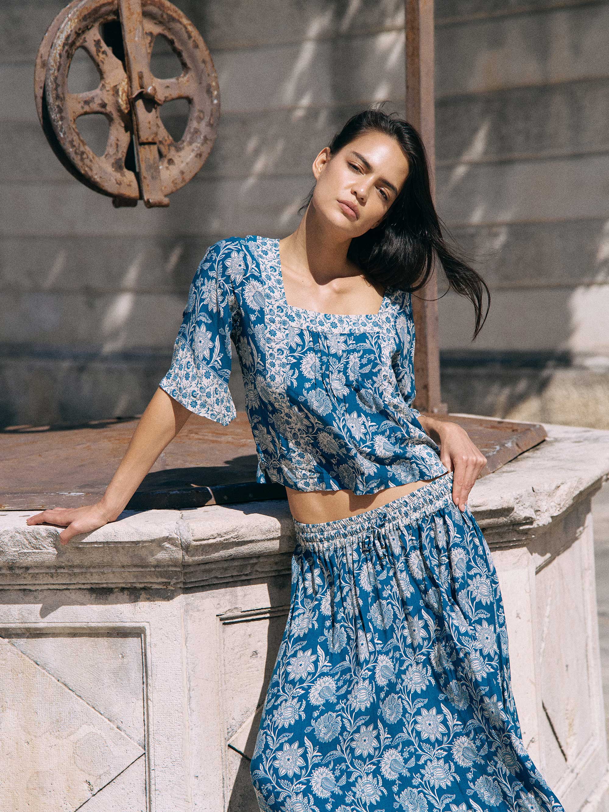 Lotus Flower Top | Vintage Teal - Saffron Road