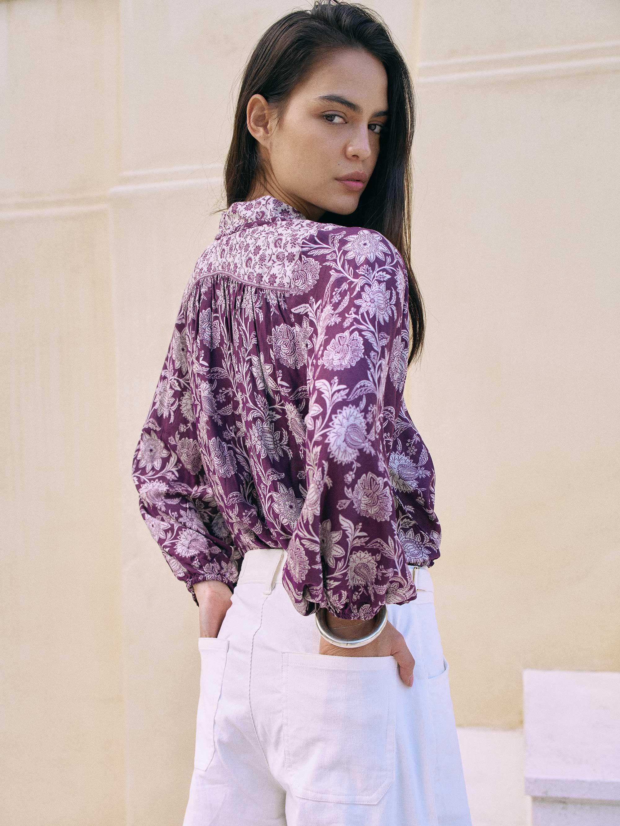 Luna Blouse | Wild Grape - Saffron Road