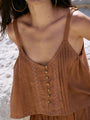 Santorini Singlet | CROPPED | Mocha - Saffron Road