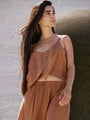 Santorini Singlet | CROPPED | Mocha - Saffron Road