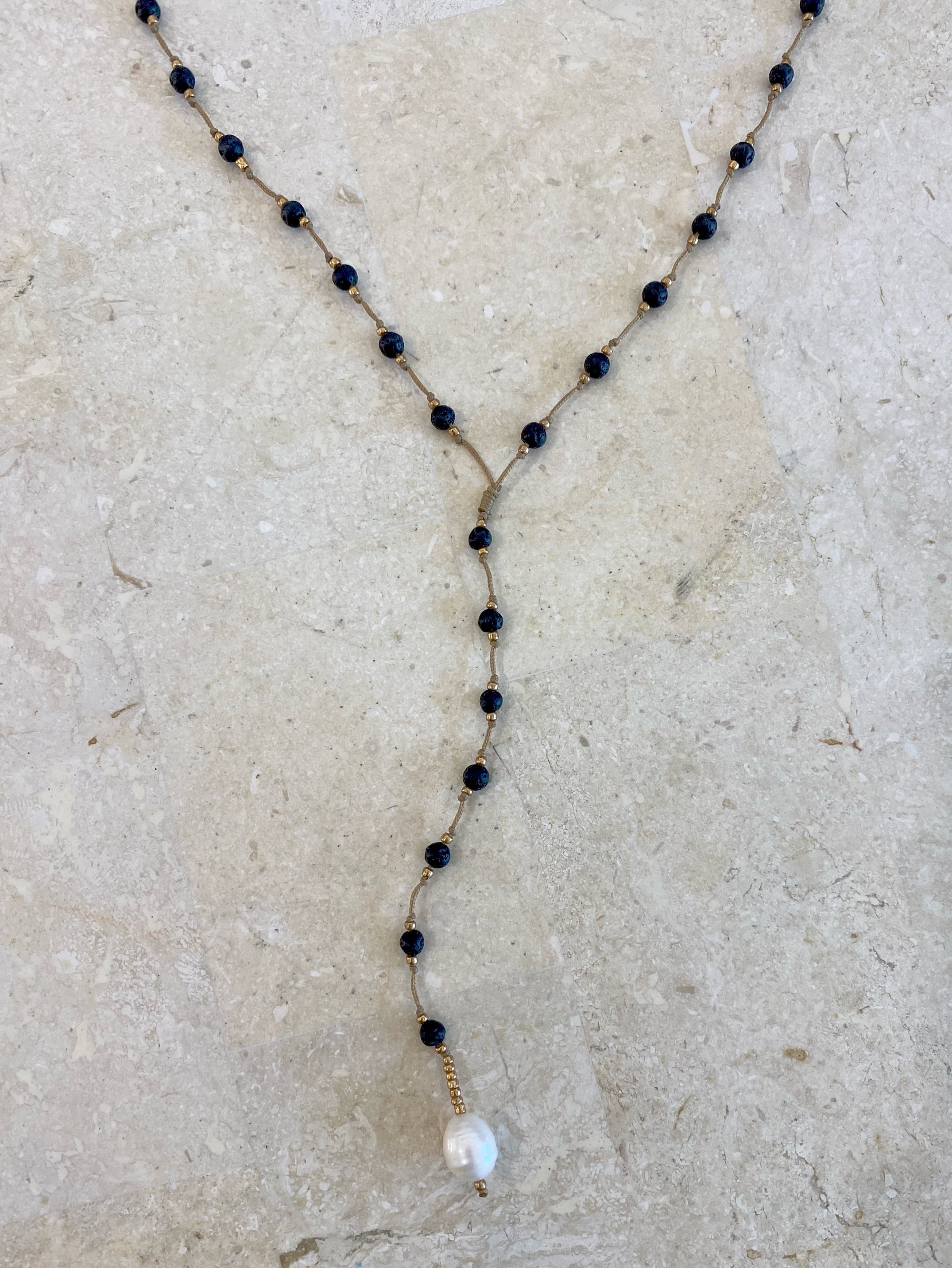 Necklace 5 | MID LENGTH - Agate & Pearl - Saffron Road