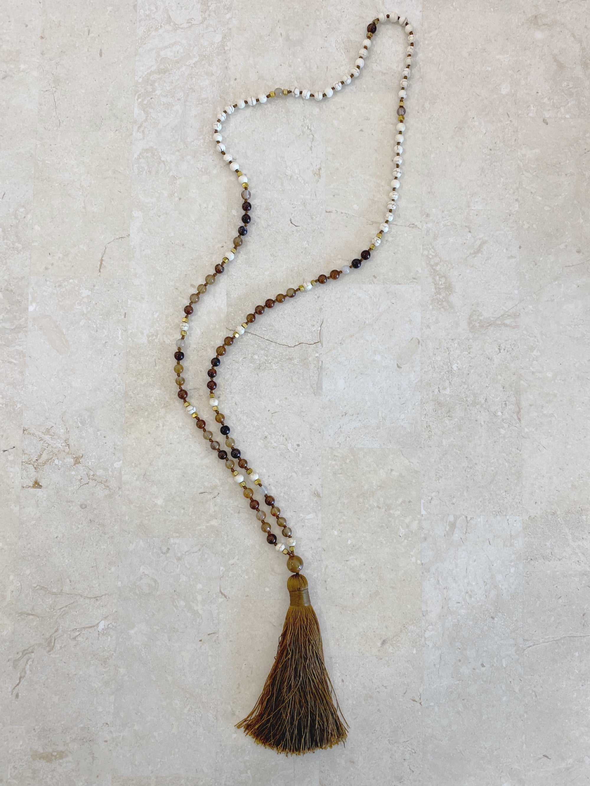 Necklace 3 | LONG - stones with tassel feature - Saffron Road