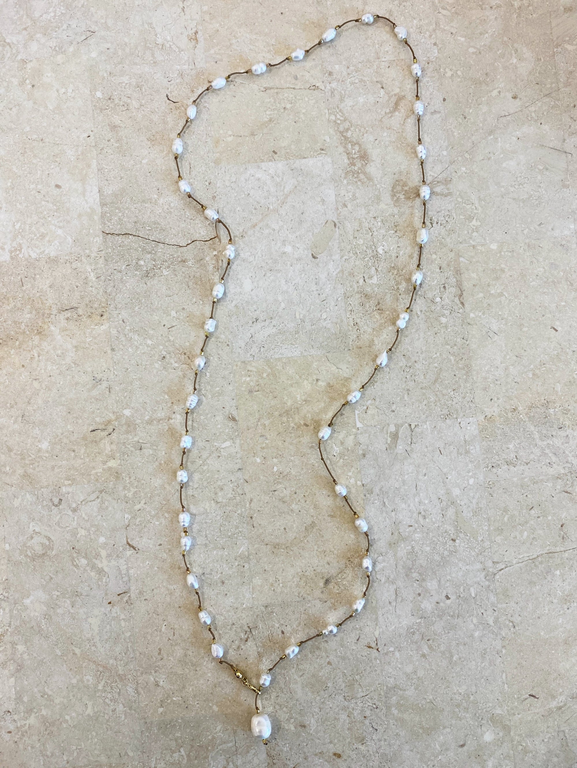 Necklace 10 | LONG LENGTH -Fresh water pearls - Saffron Road