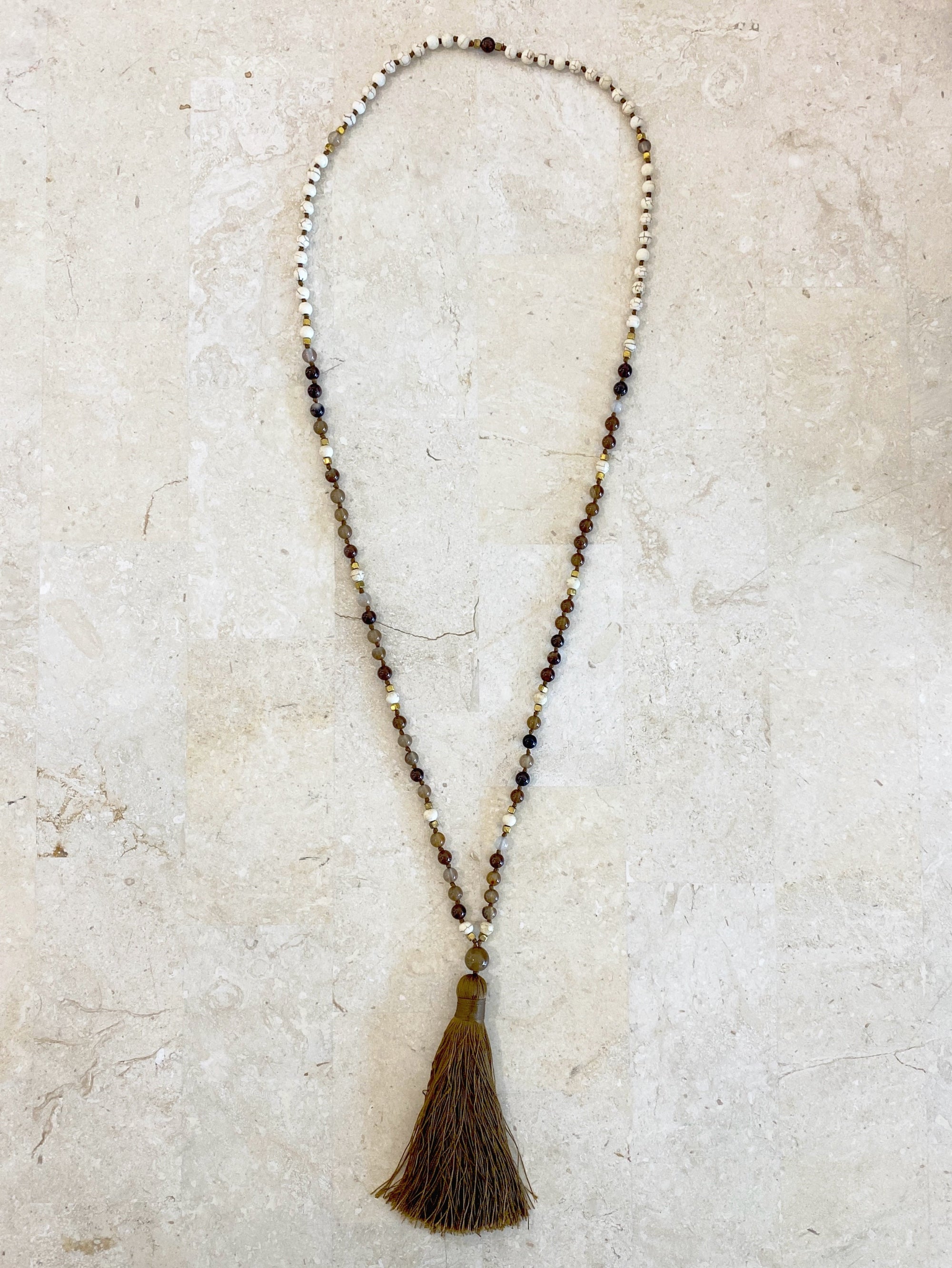 Necklace 3 | LONG - stones with tassel feature - Saffron Road