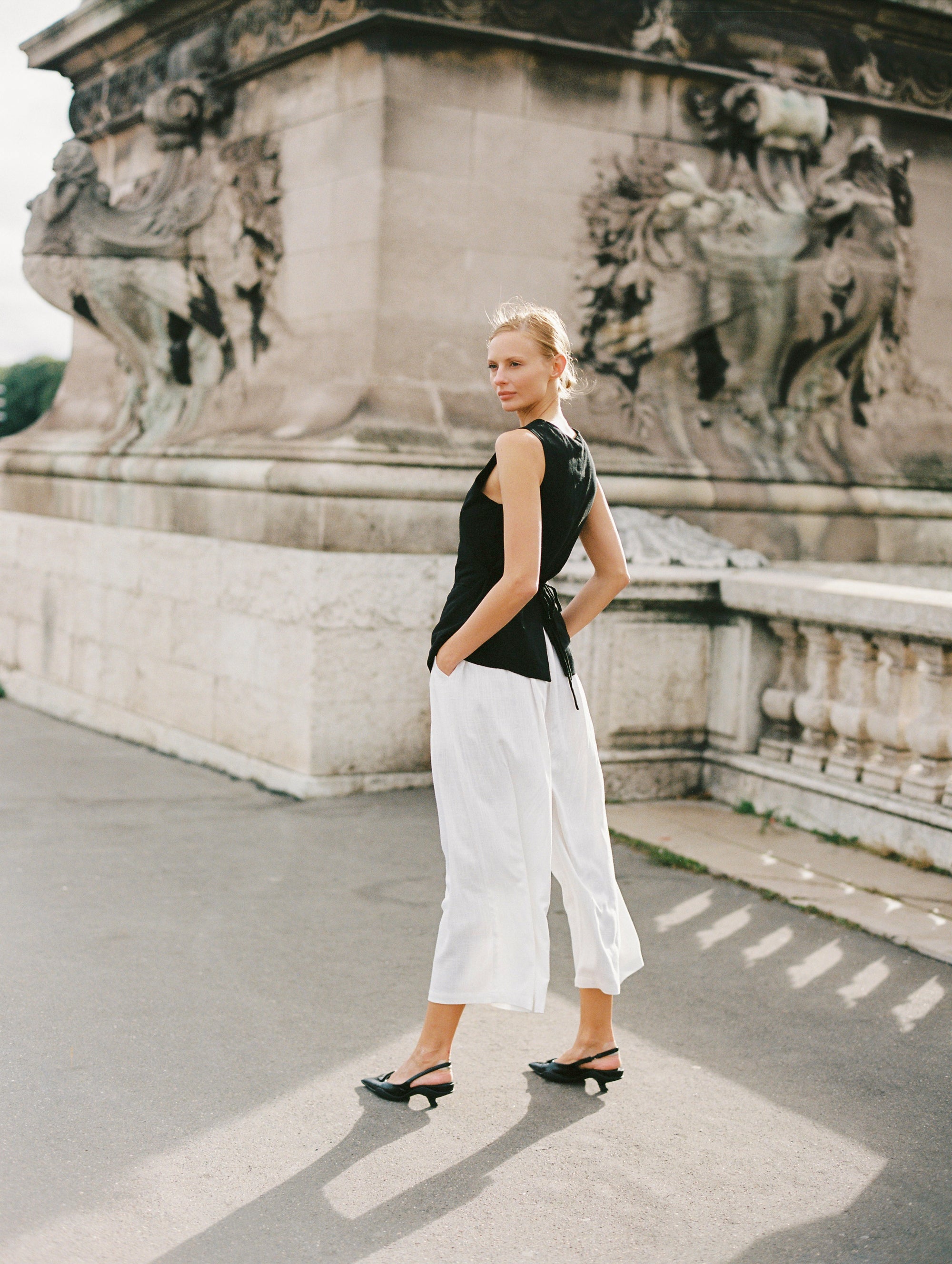 Vest (LONG) | Black | Linen Viscose - Saffron Road