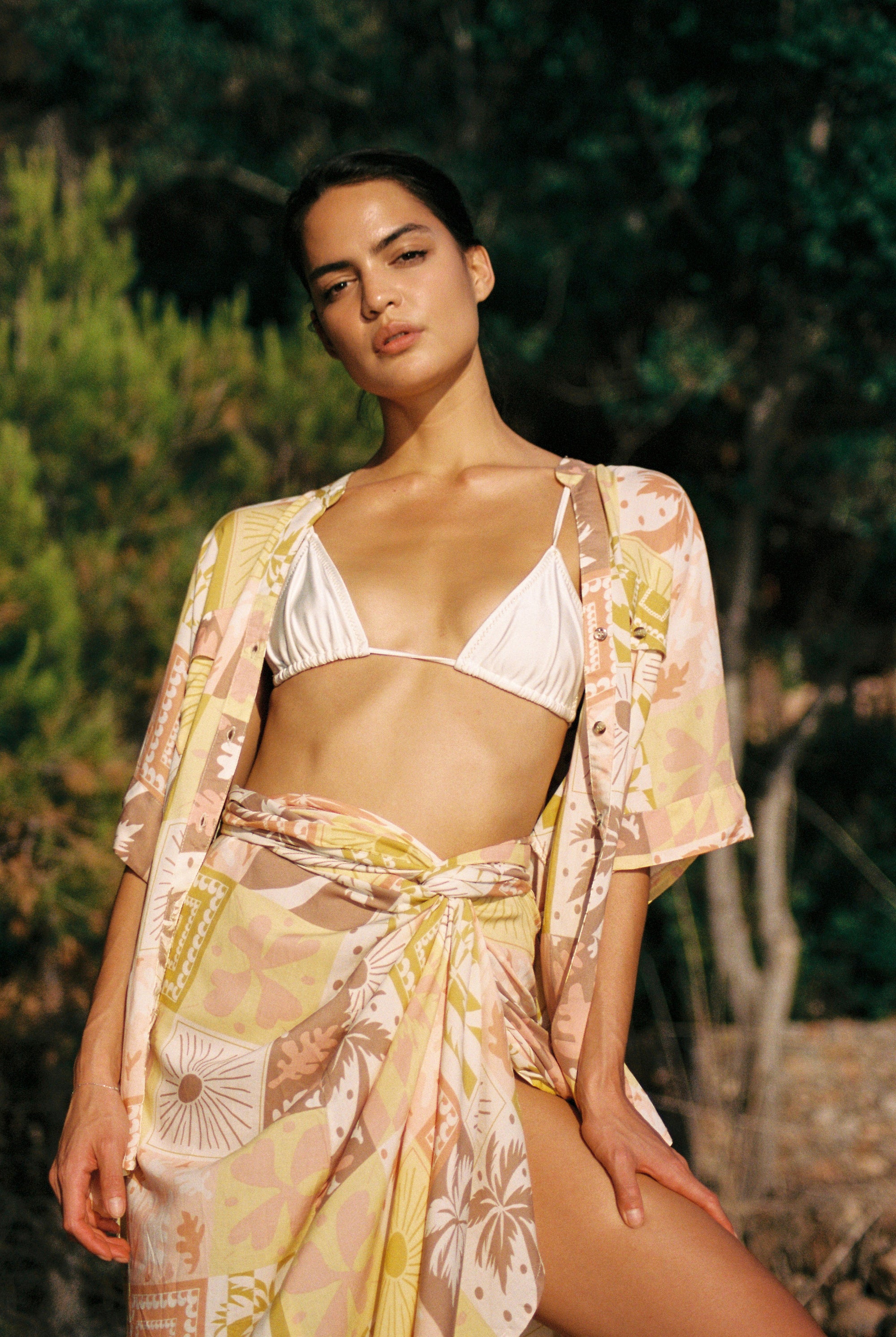 Wrap Skirt | Sunset Palm - Saffron Road