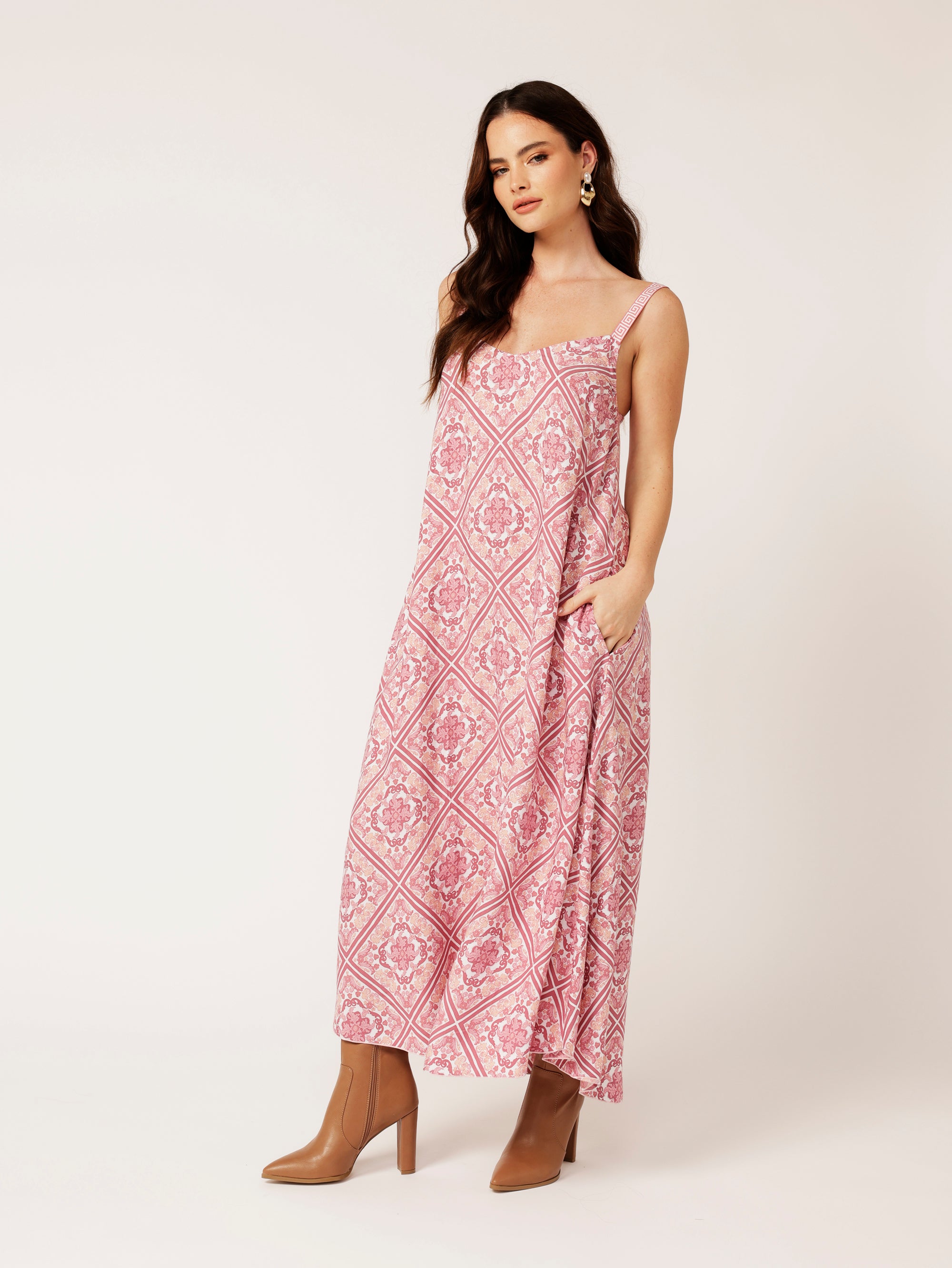 A-line Slip Dress | Tea Rose Tile - Saffron Road