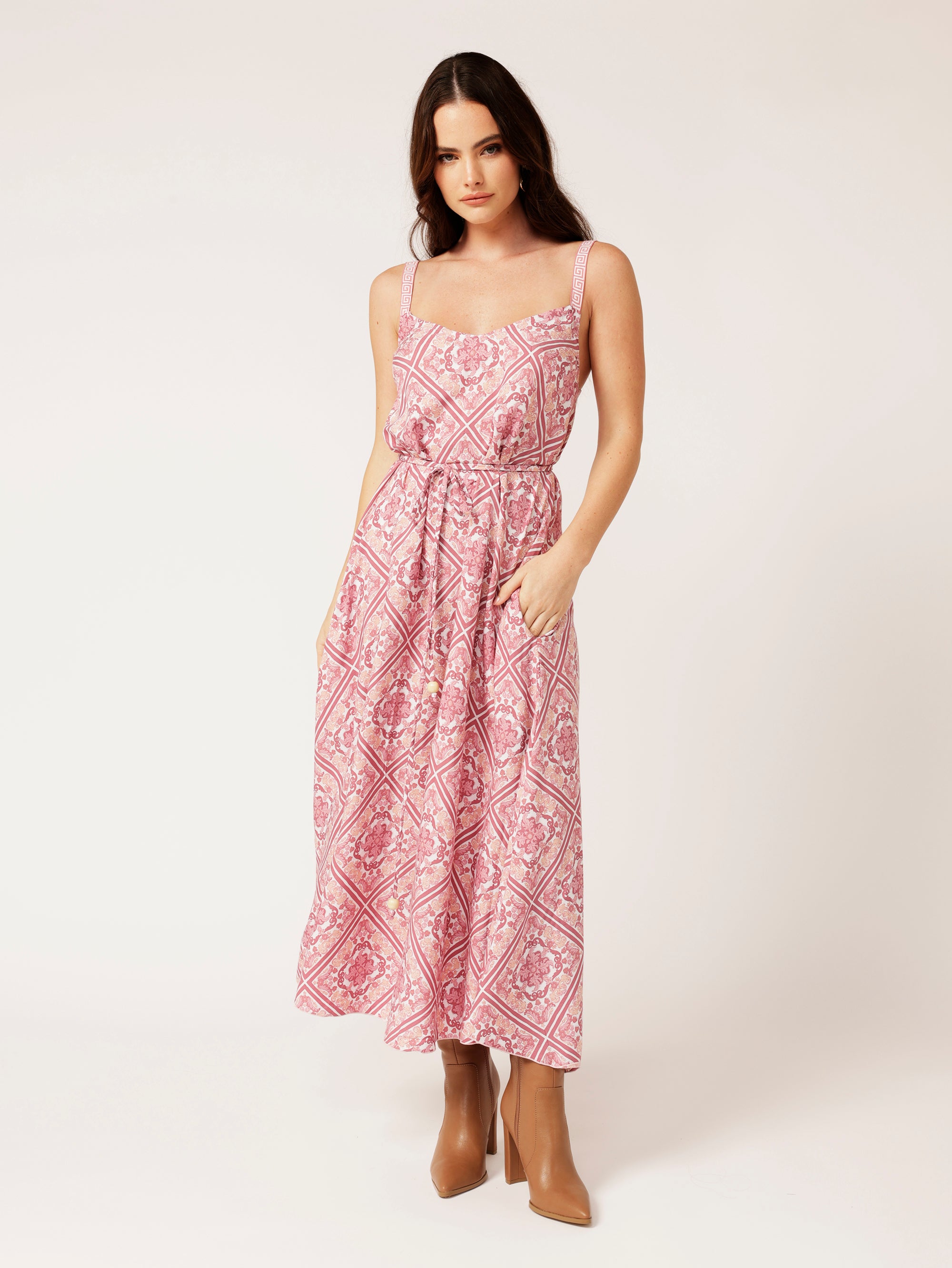 A-line Slip Dress | Tea Rose Tile - Saffron Road