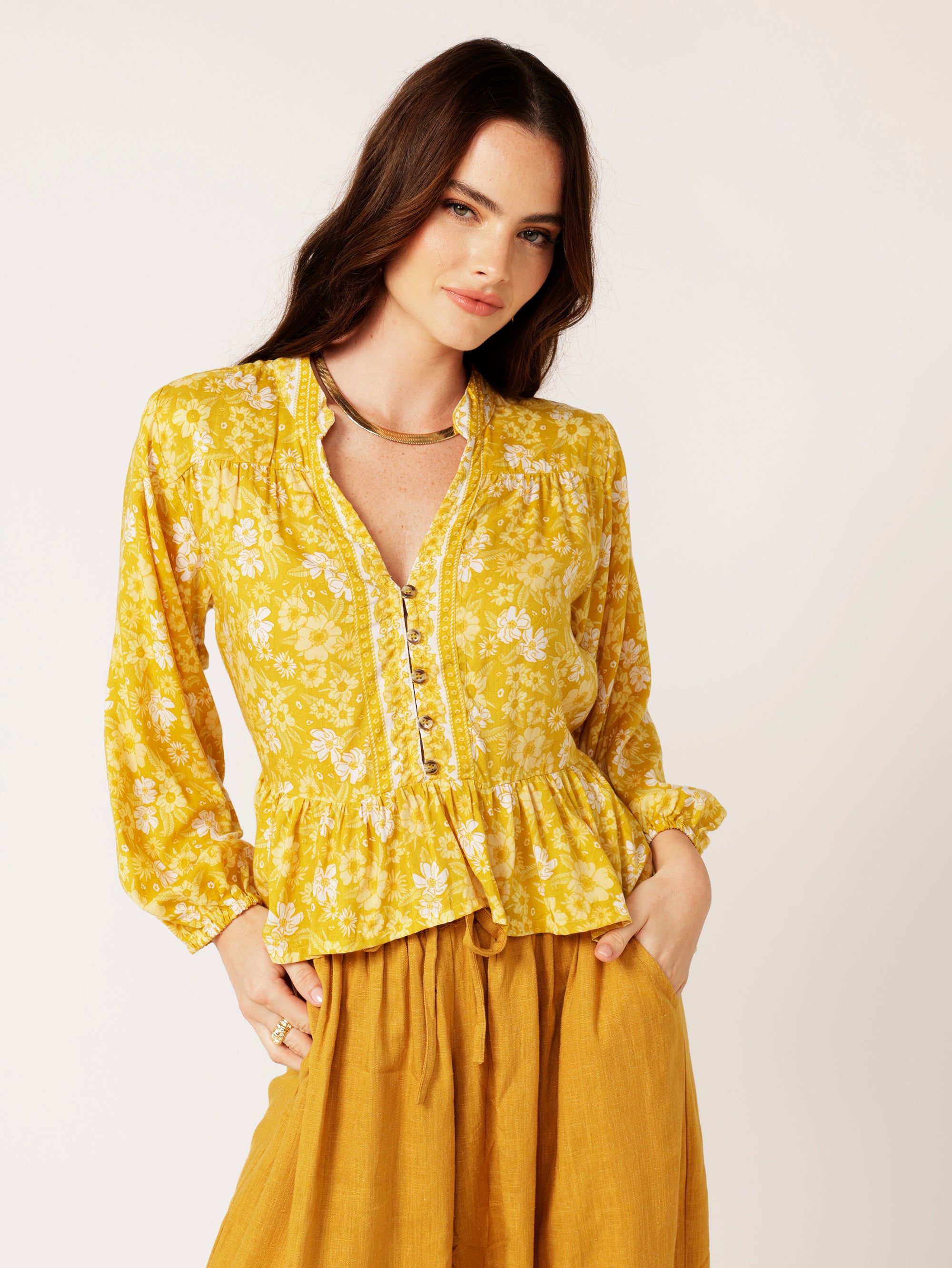 Jilly Blouse | Marigold - Saffron Road
