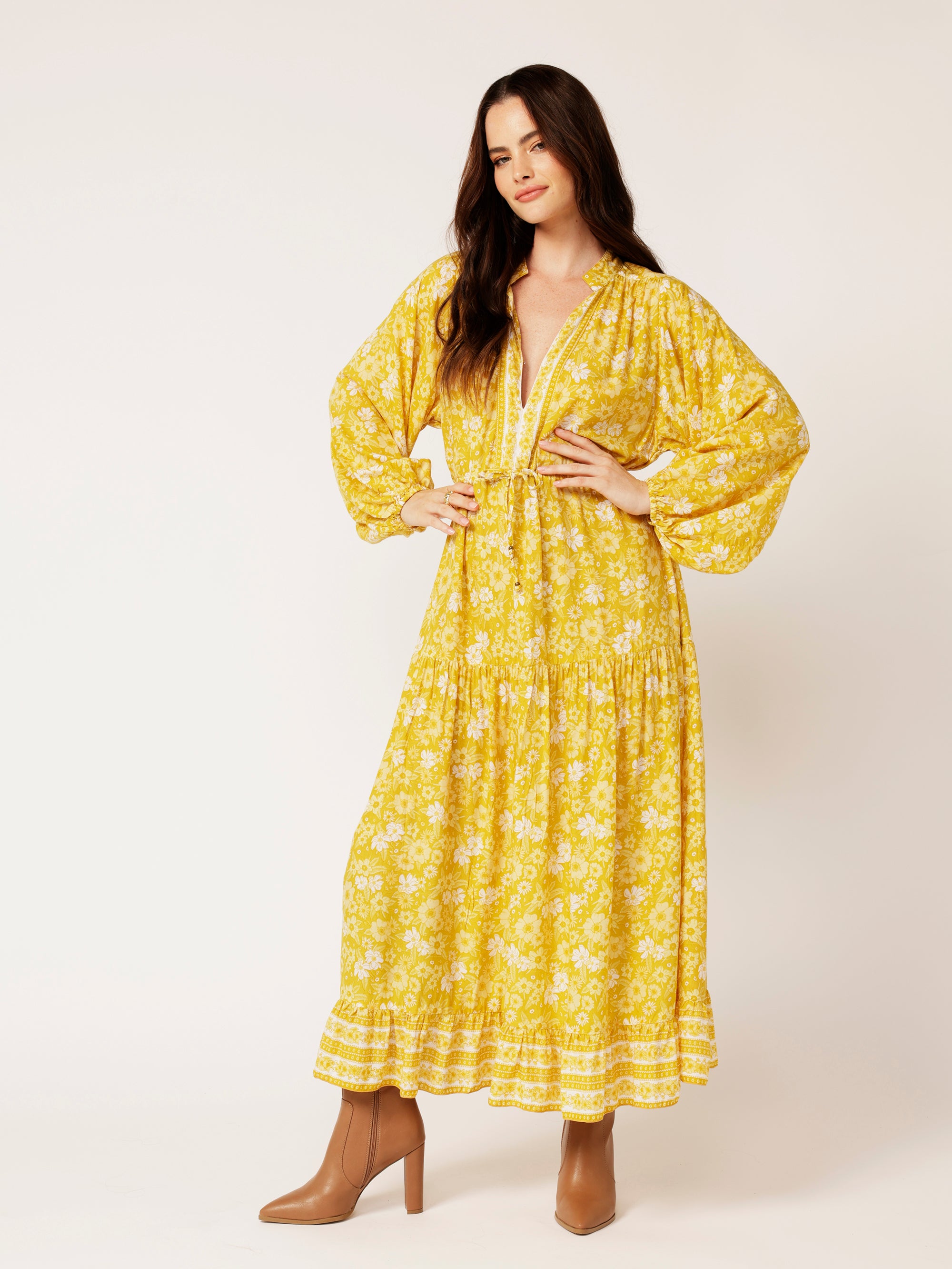 Luna Dress MAXI | Marigold - Saffron Road