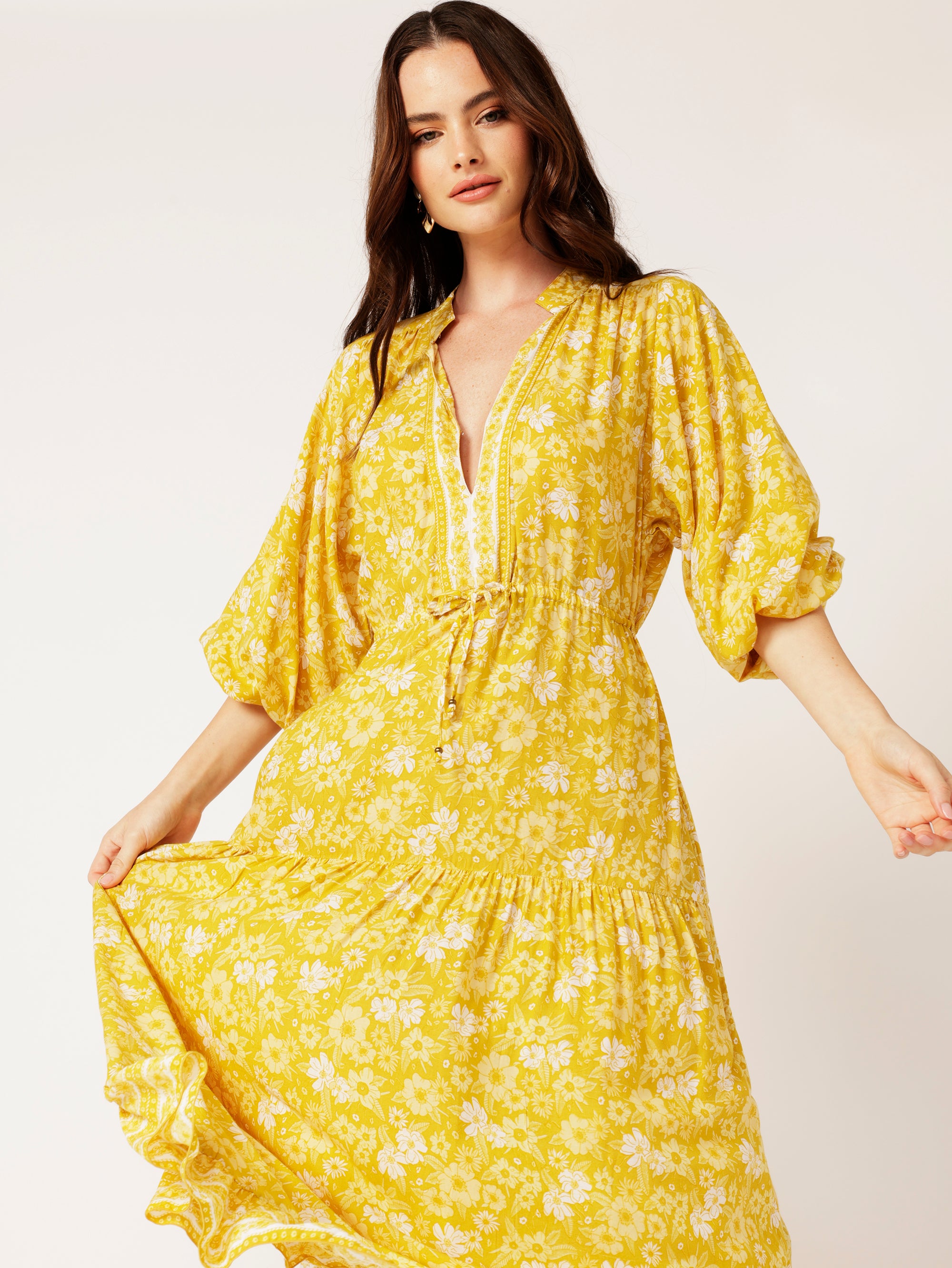 Luna Dress MAXI | Marigold - Saffron Road