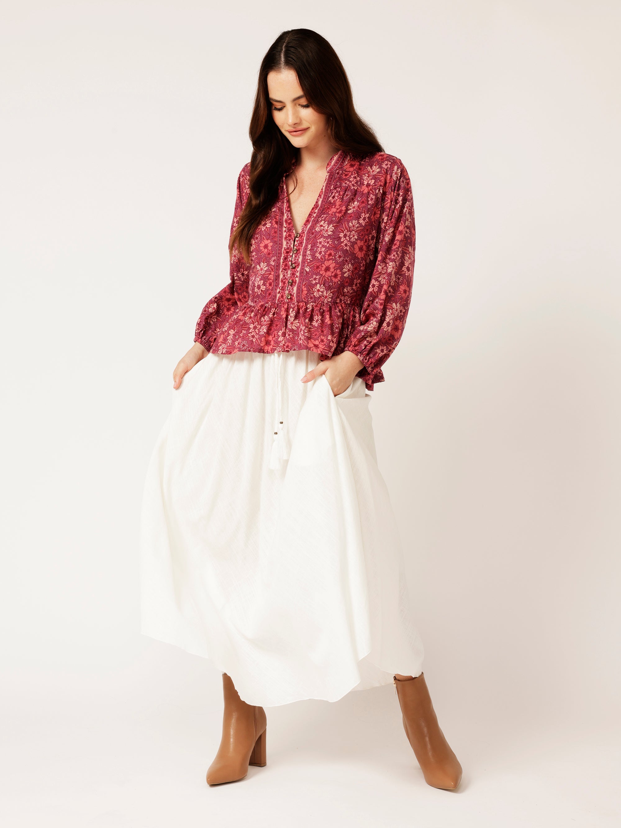 Jilly Blouse | Cherry Blossom - Saffron Road