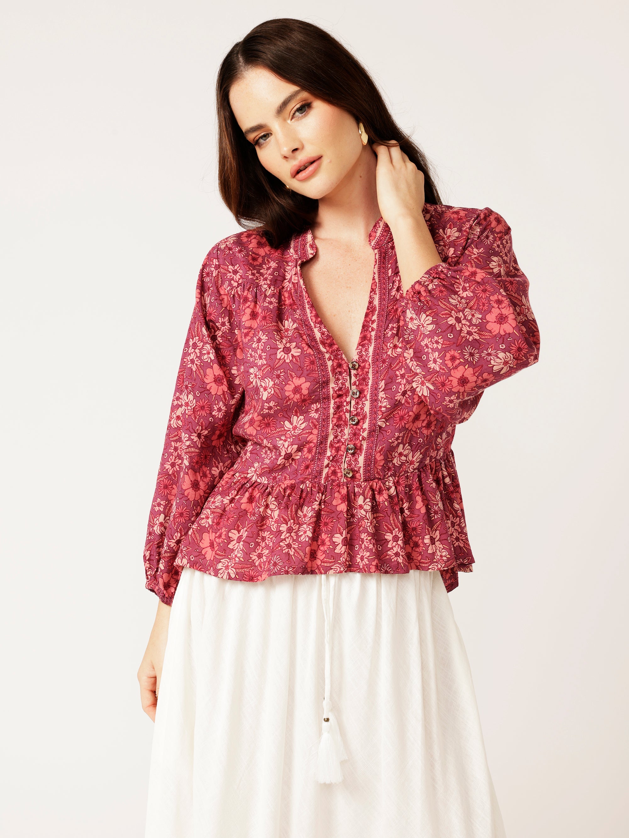 Jilly Blouse | Cherry Blossom - Saffron Road