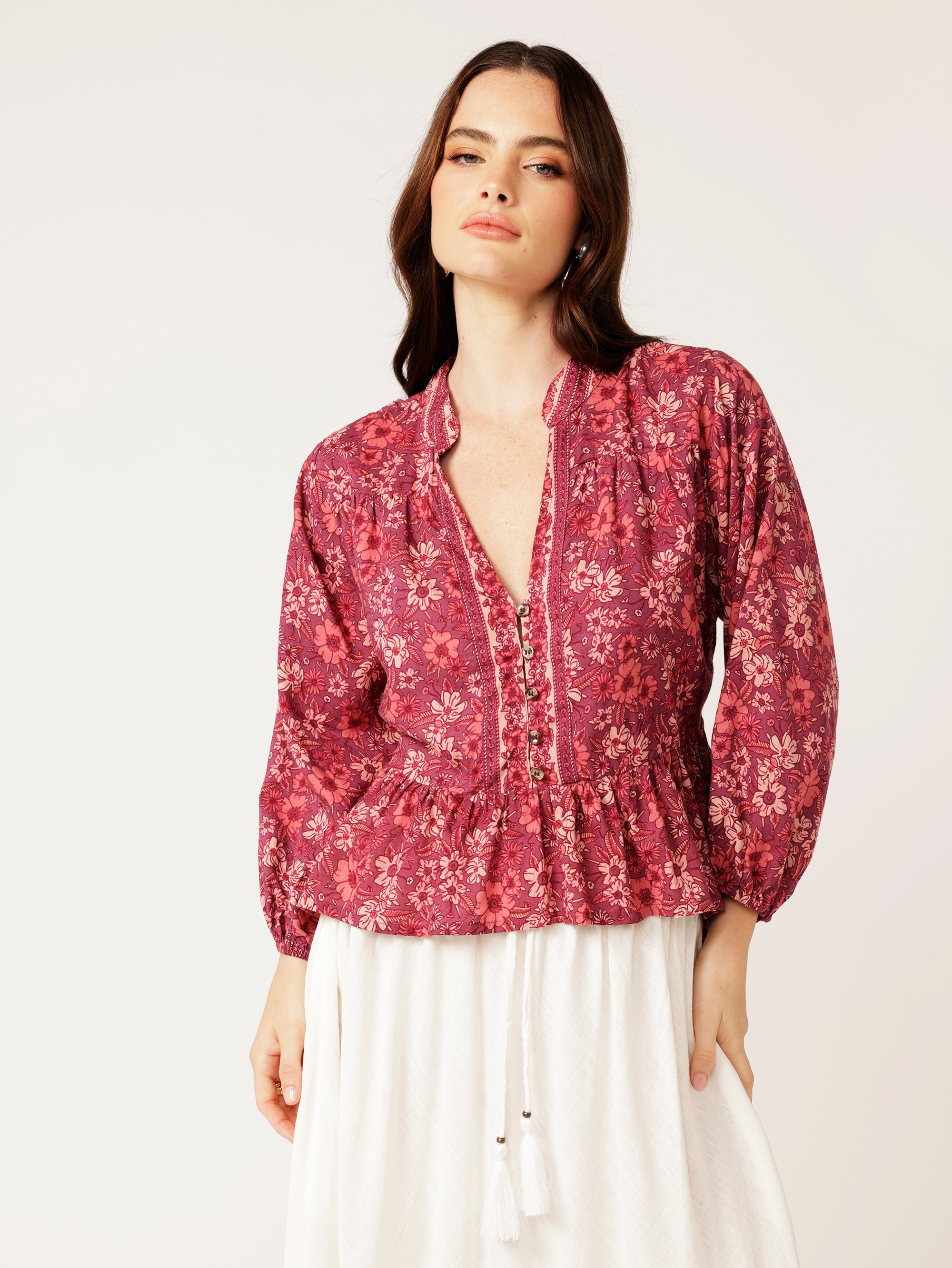 Jilly Blouse | Cherry Blossom - Saffron Road