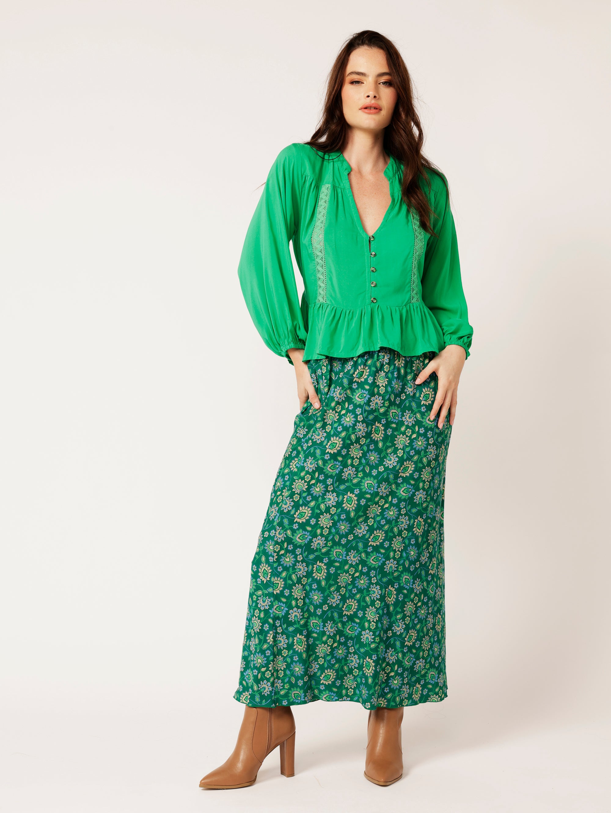 Jilly Blouse | Fern Green - Saffron Road