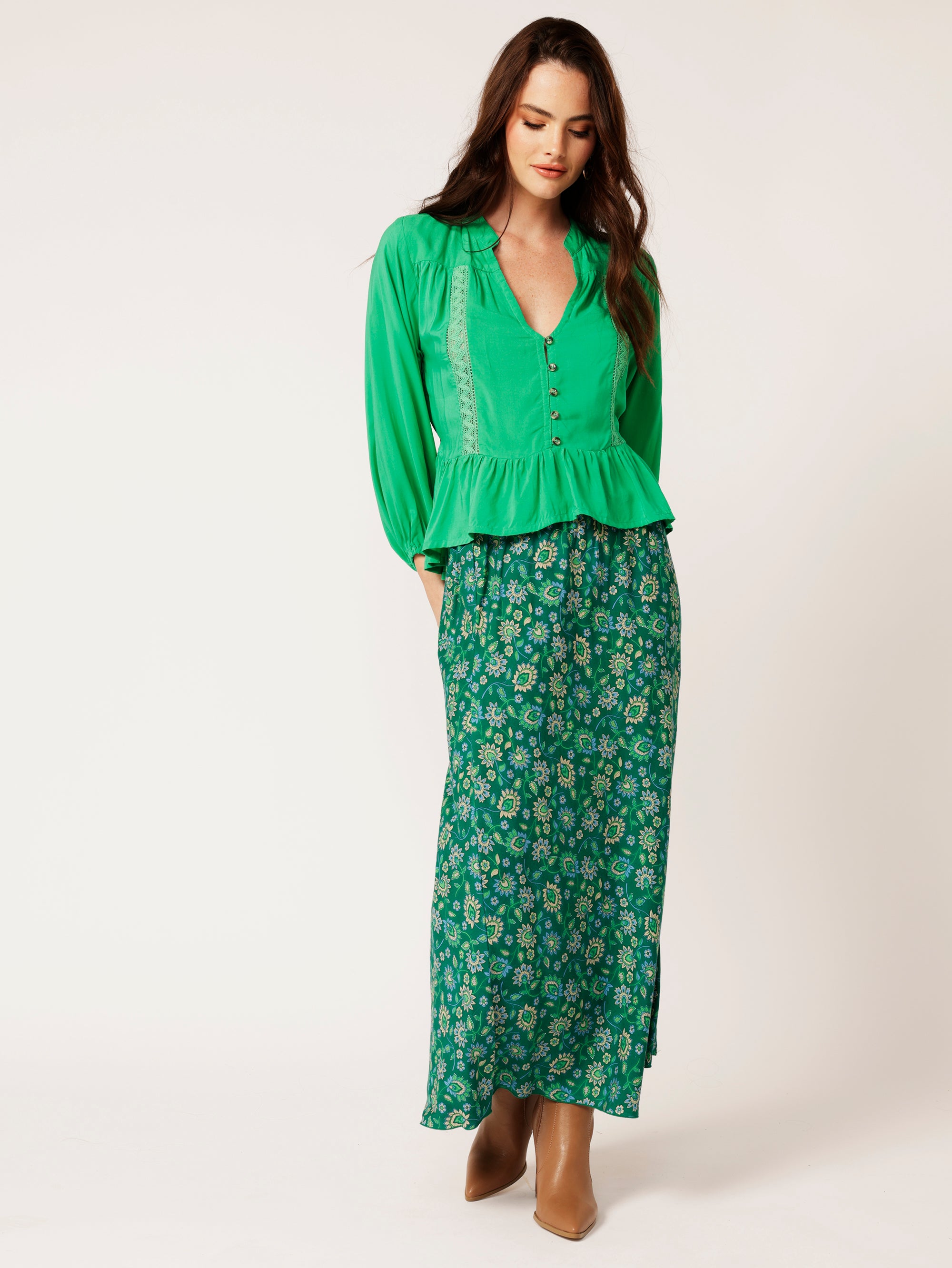 Jilly Blouse | Fern Green - Saffron Road