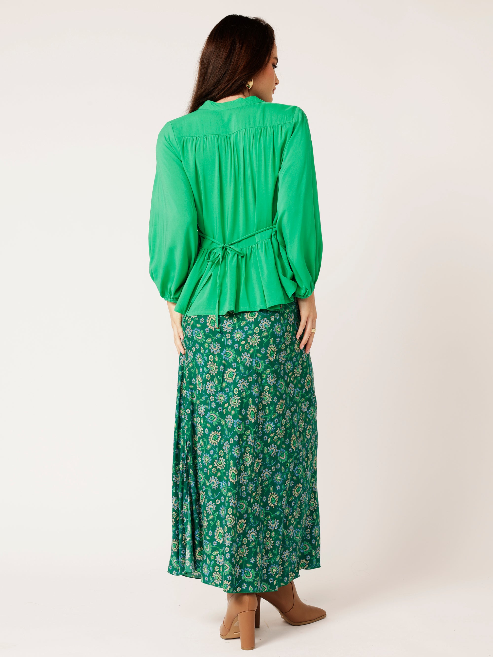 Bias Cut Skirt | Forest Flower - Saffron Road