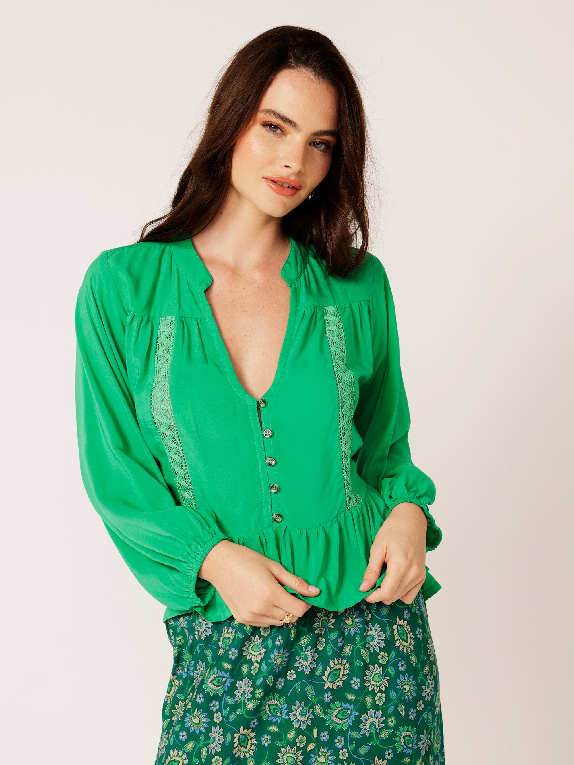 Jilly Blouse | Fern Green - Saffron Road