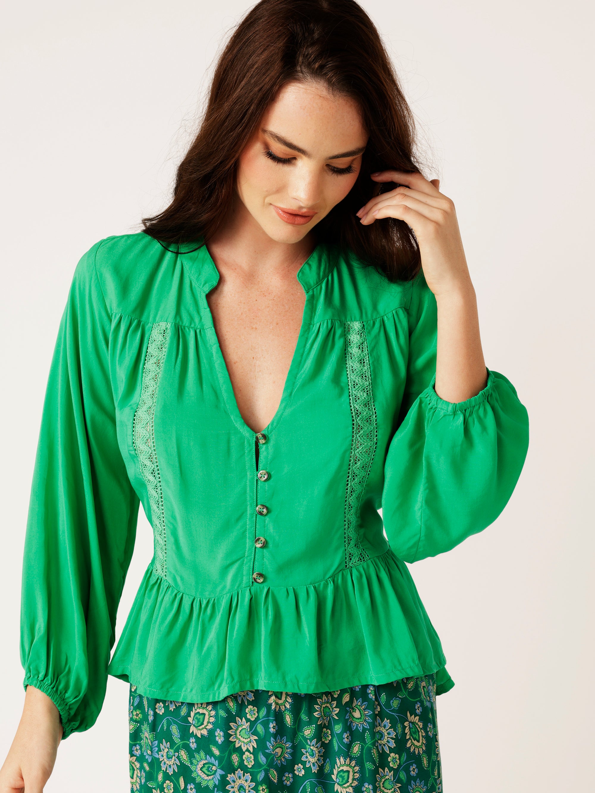 Jilly Blouse | Fern Green - Saffron Road