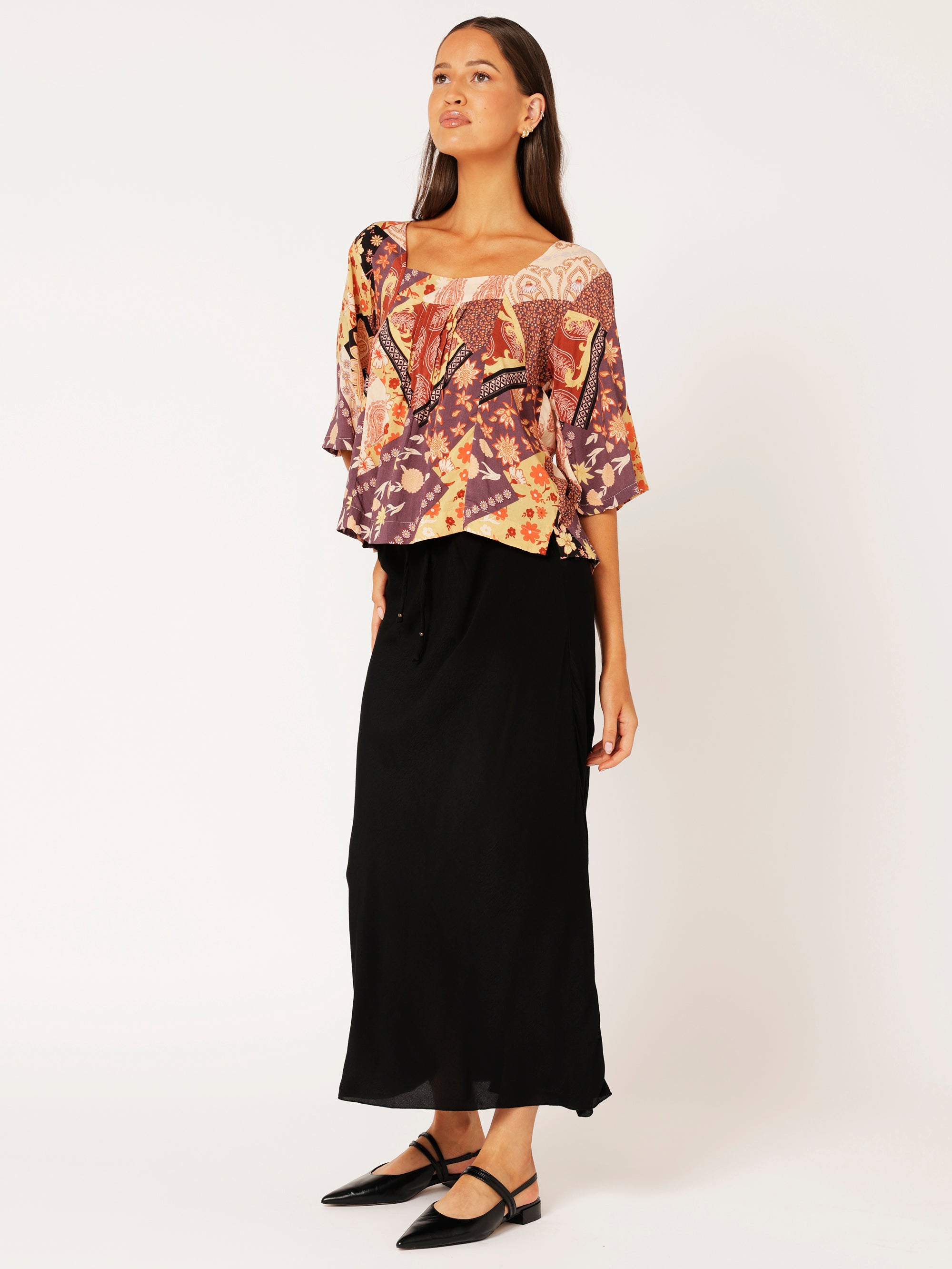 Bias Cut Skirt | Black | Fujet - Saffron Road