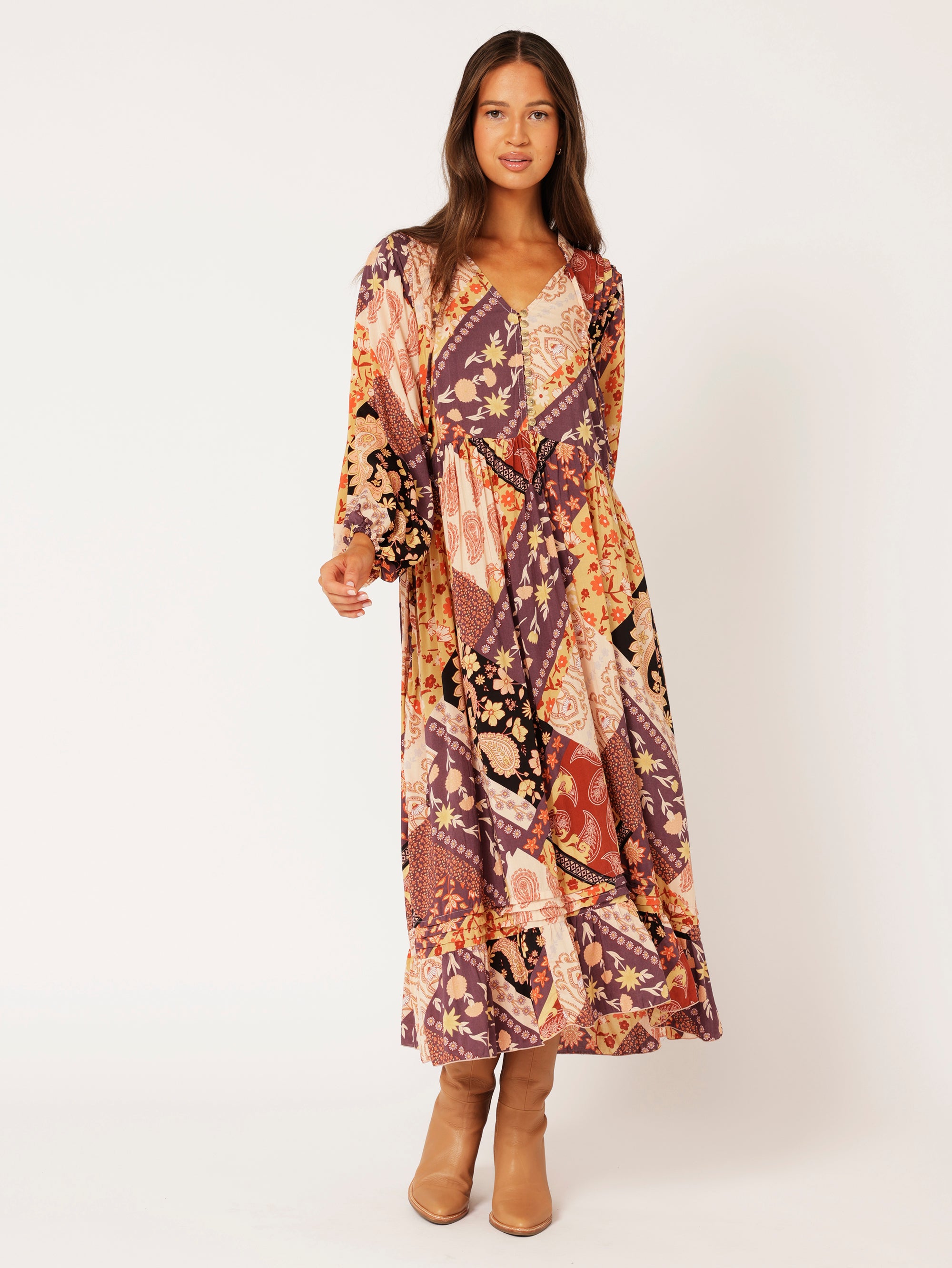 Juliette Dress | MIDI | Rustic Berry - Saffron Road