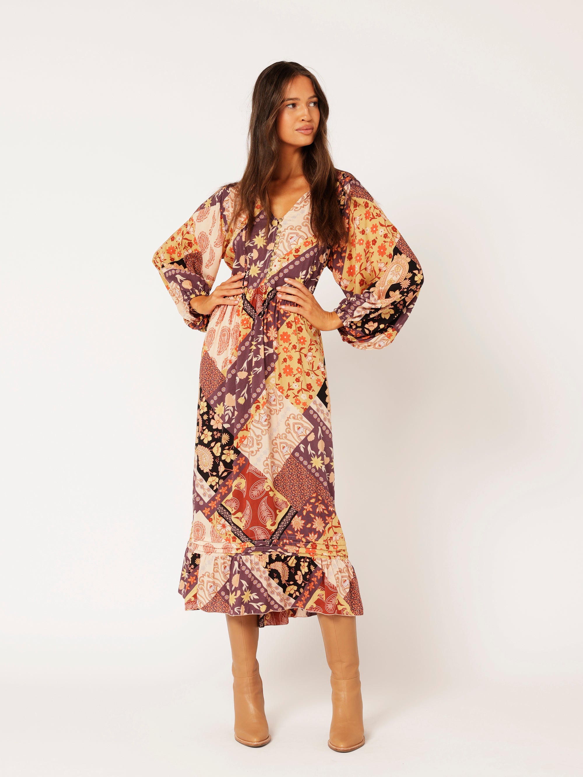 Juliette Dress | MIDI | Rustic Berry - Saffron Road