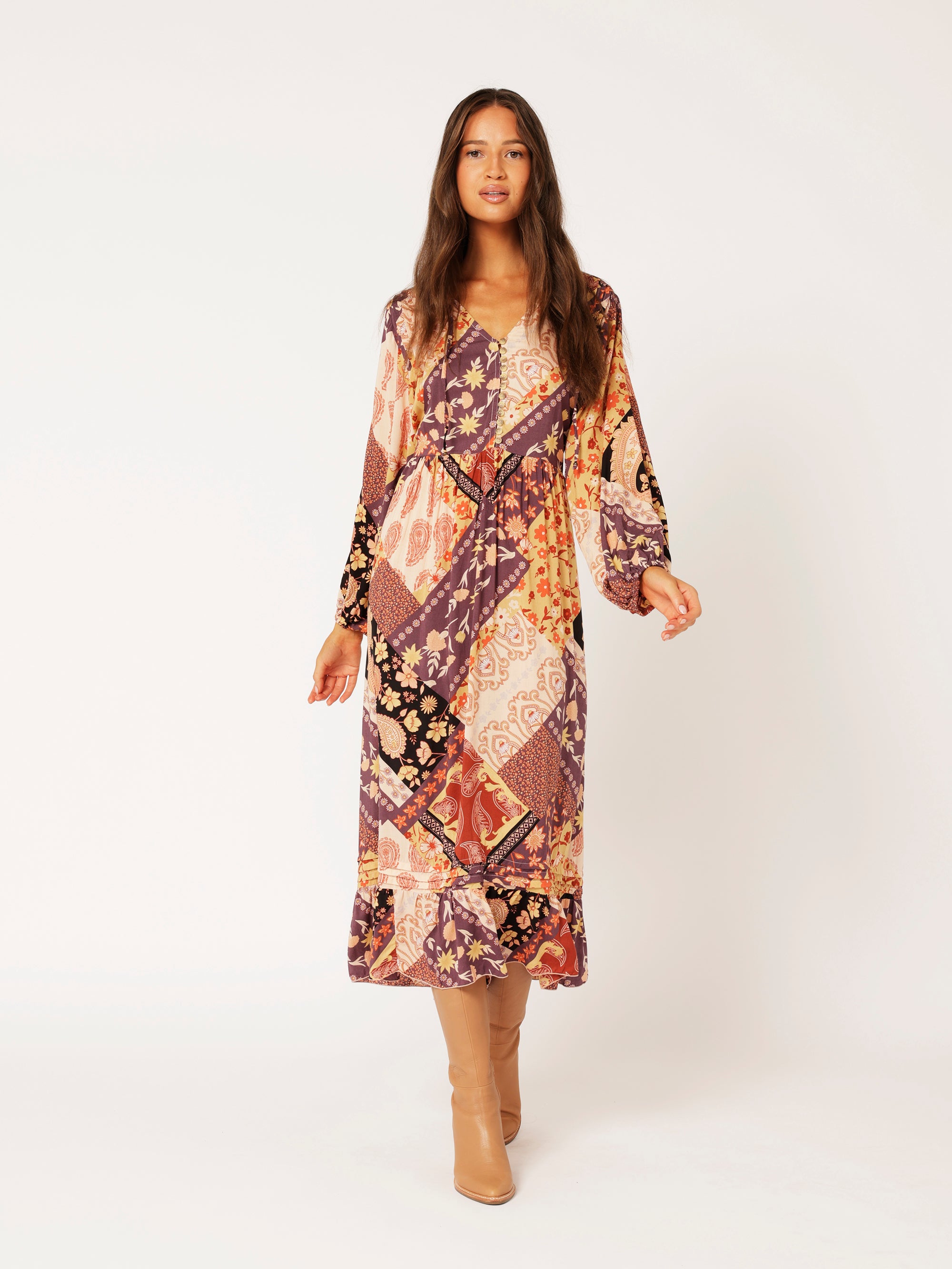 Juliette Dress | MIDI | Rustic Berry - Saffron Road