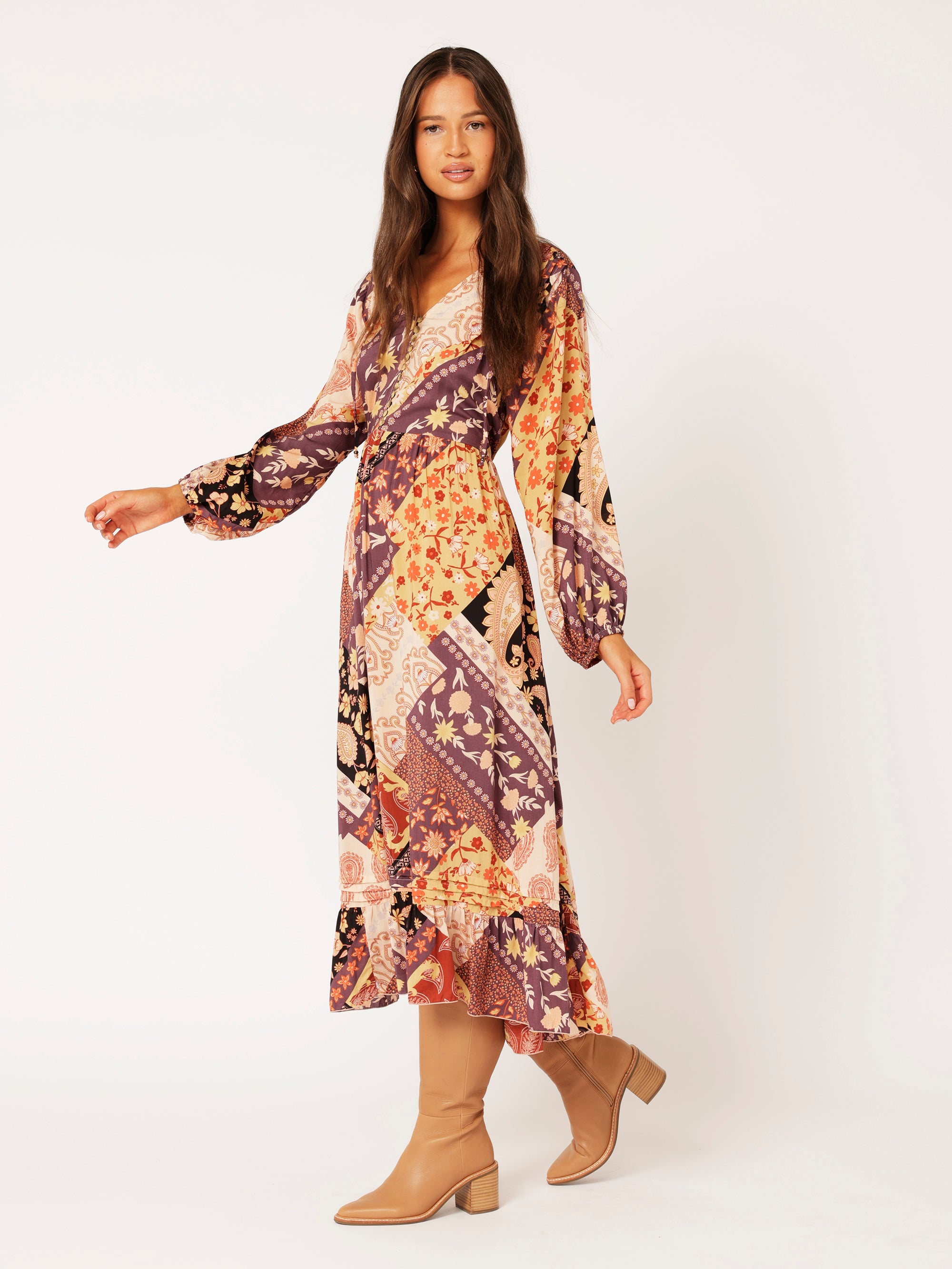 Juliette Dress | MIDI | Rustic Berry - Saffron Road