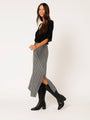 Bias Cut Skirt | Monochrome Border - Saffron Road