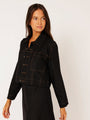 Vegas Jacket CROPPED | Black Denim - Saffron Road
