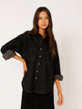 Military Shirt | Black Denim - Saffron Road
