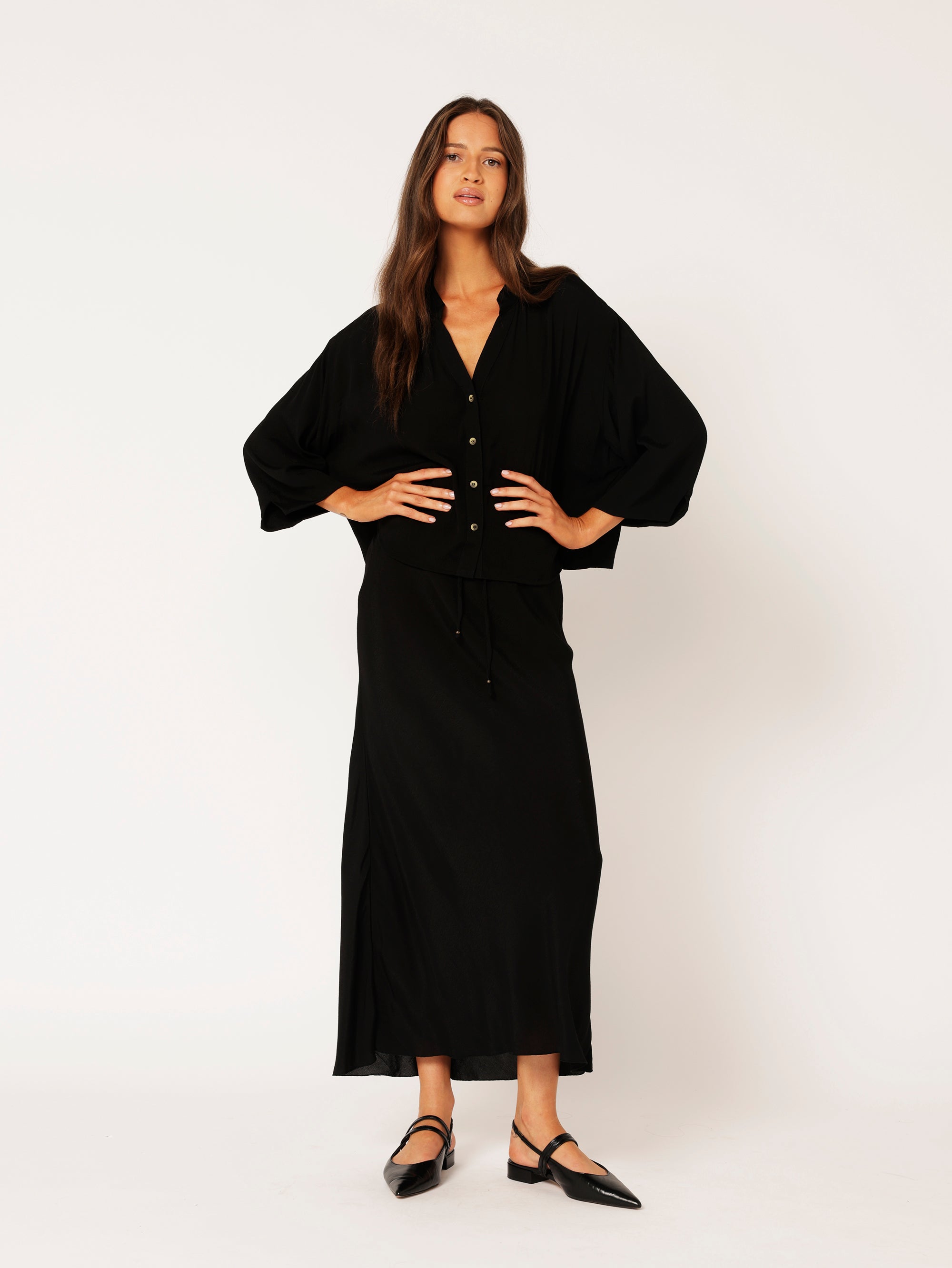 Mini Maple Shirt | Black Fujet - Saffron Road