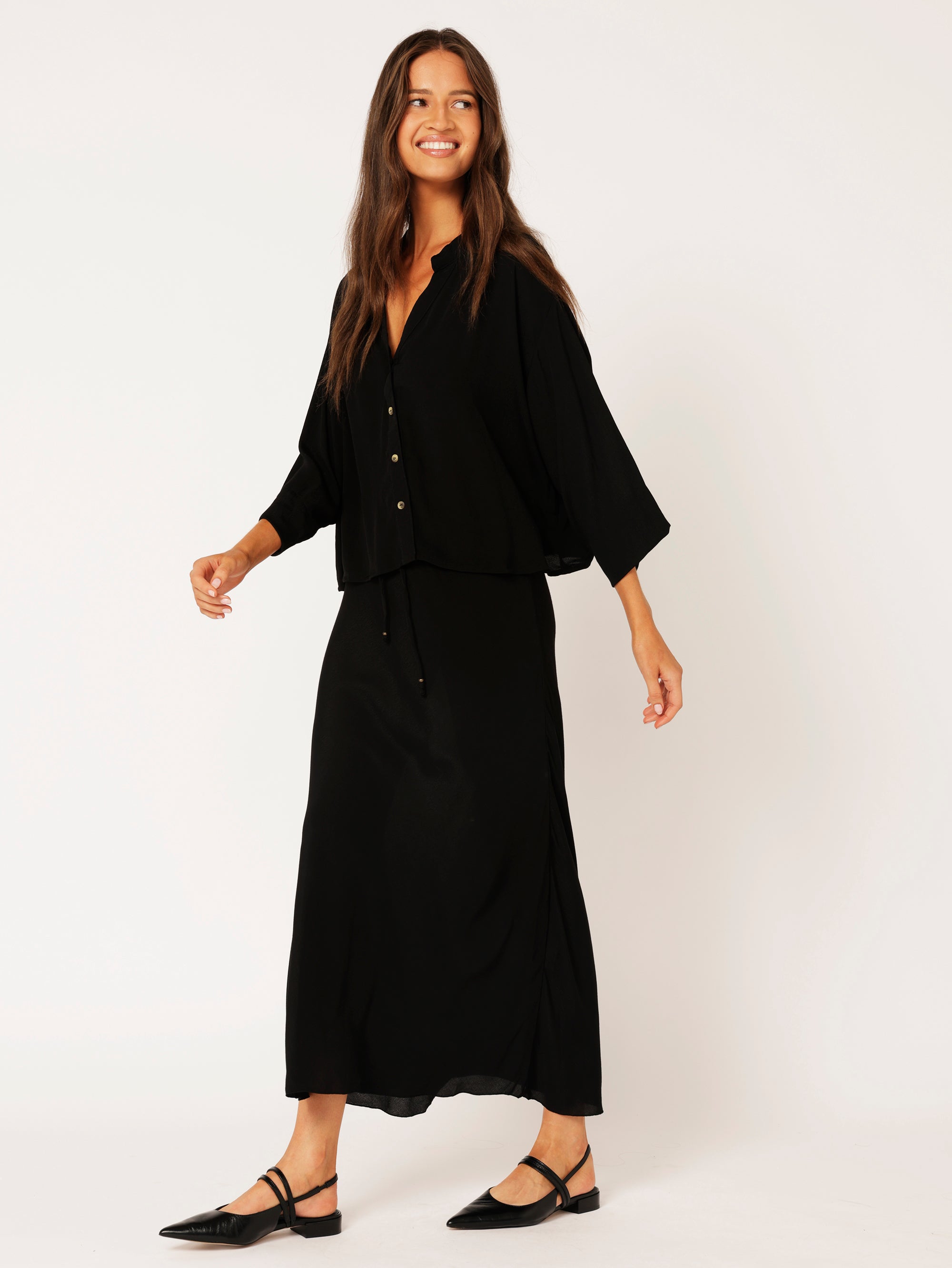 Mini Maple Shirt | Black Fujet - Saffron Road