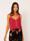 Santorini Singlet CROPPED | Flamenco Red