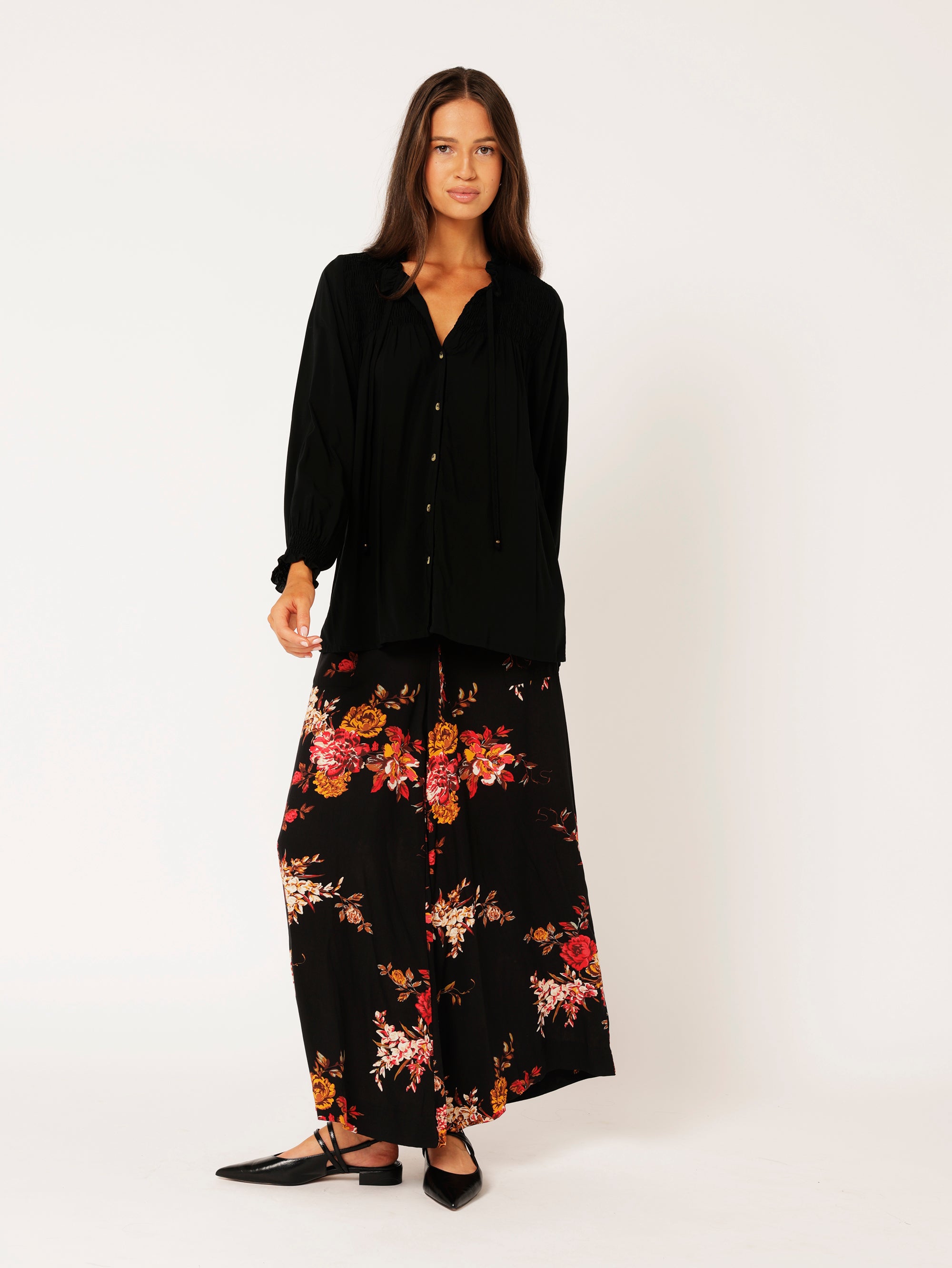 Freddie Blouse (Long Sleeve) | Black - Saffron Road