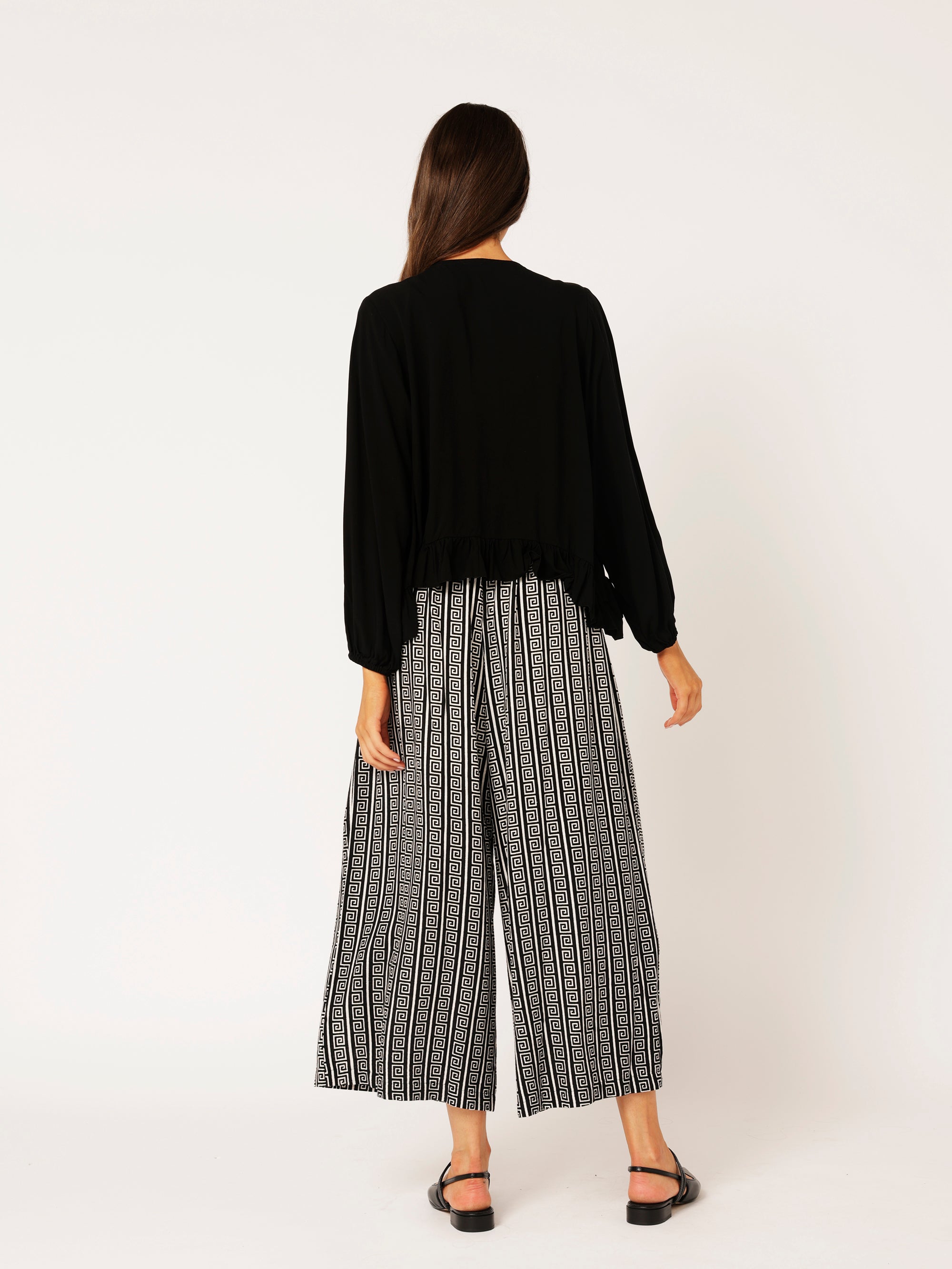 Island Pant | Monochrome Border - Saffron Road