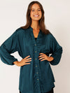 Manhattan Shirt LONG | Satin | Teal