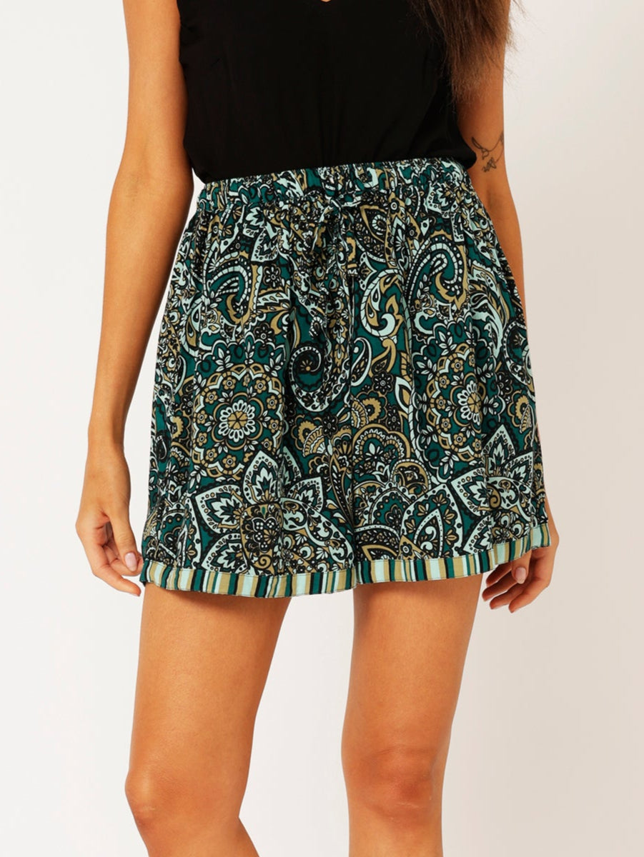 PJ Shorts | Teal Paisley - Saffron Road