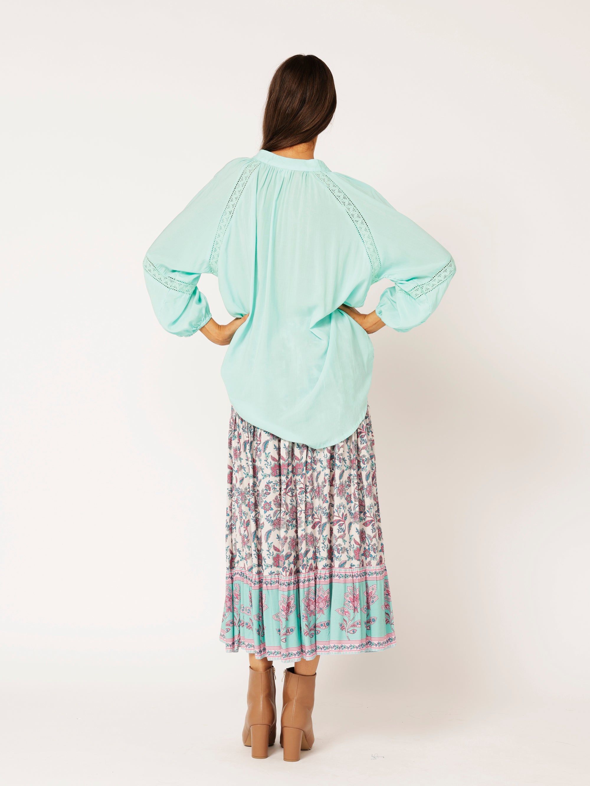 Take Me Away Blouse | Turquoise - Saffron Road