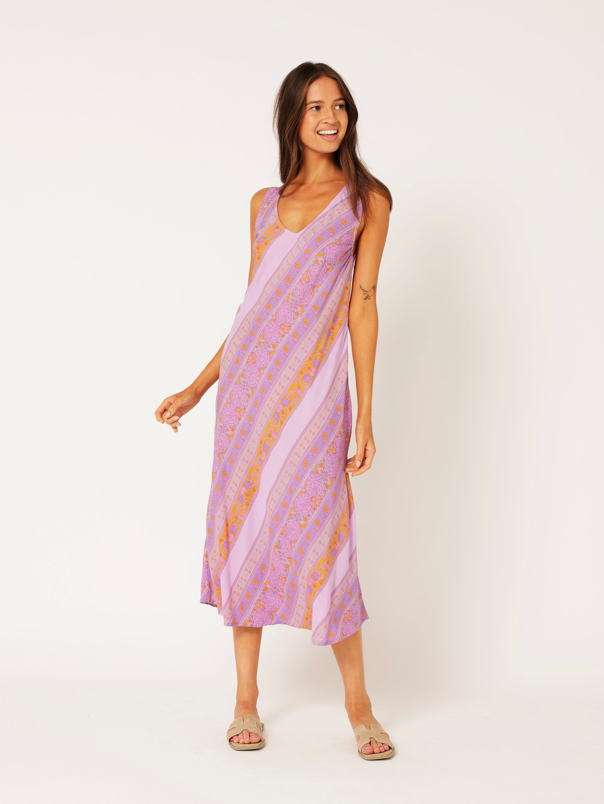 Viv Dress | MIDI | Moon Circle - Saffron Road