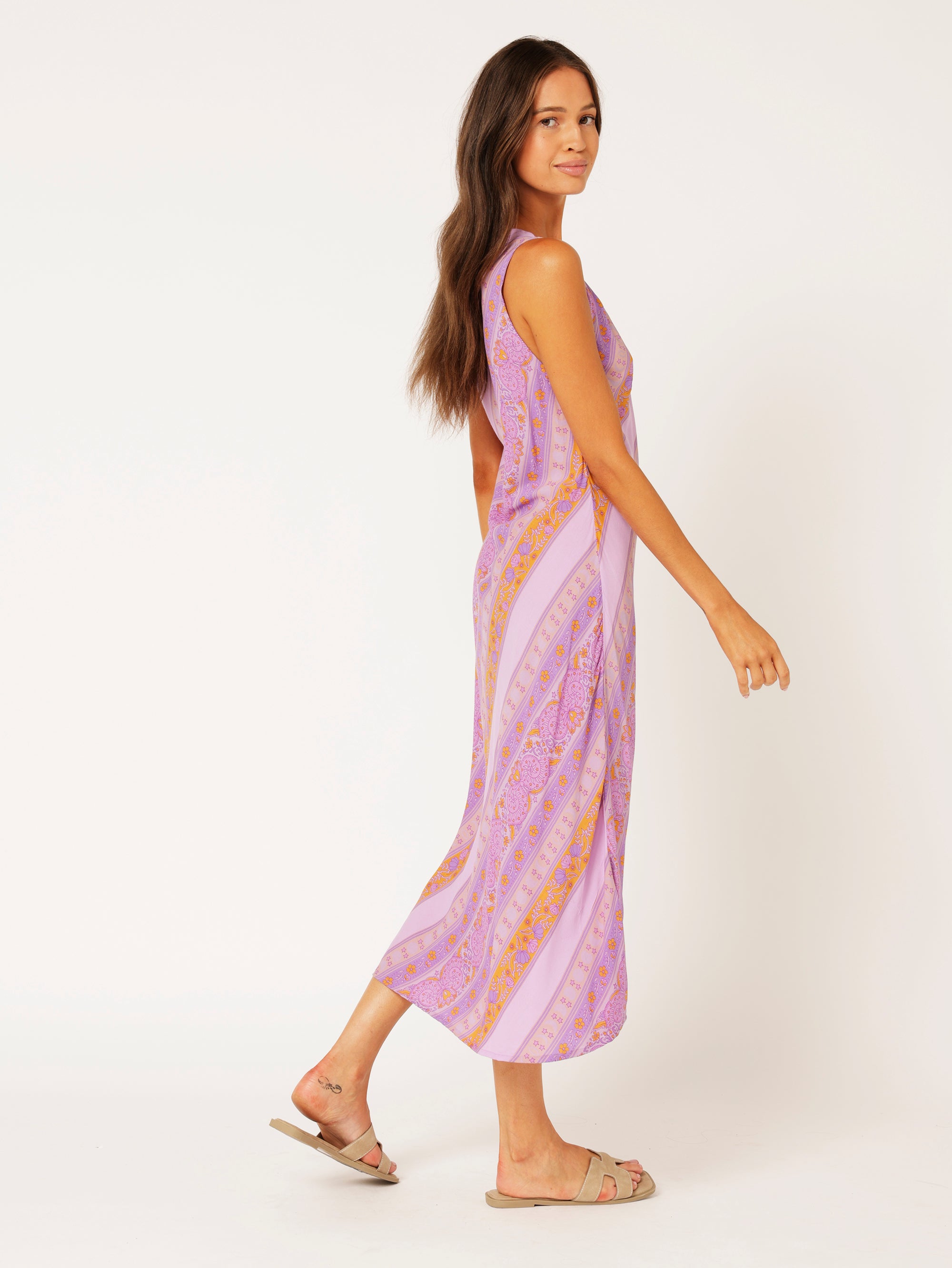 Viv Dress | MIDI | Moon Circle - Saffron Road