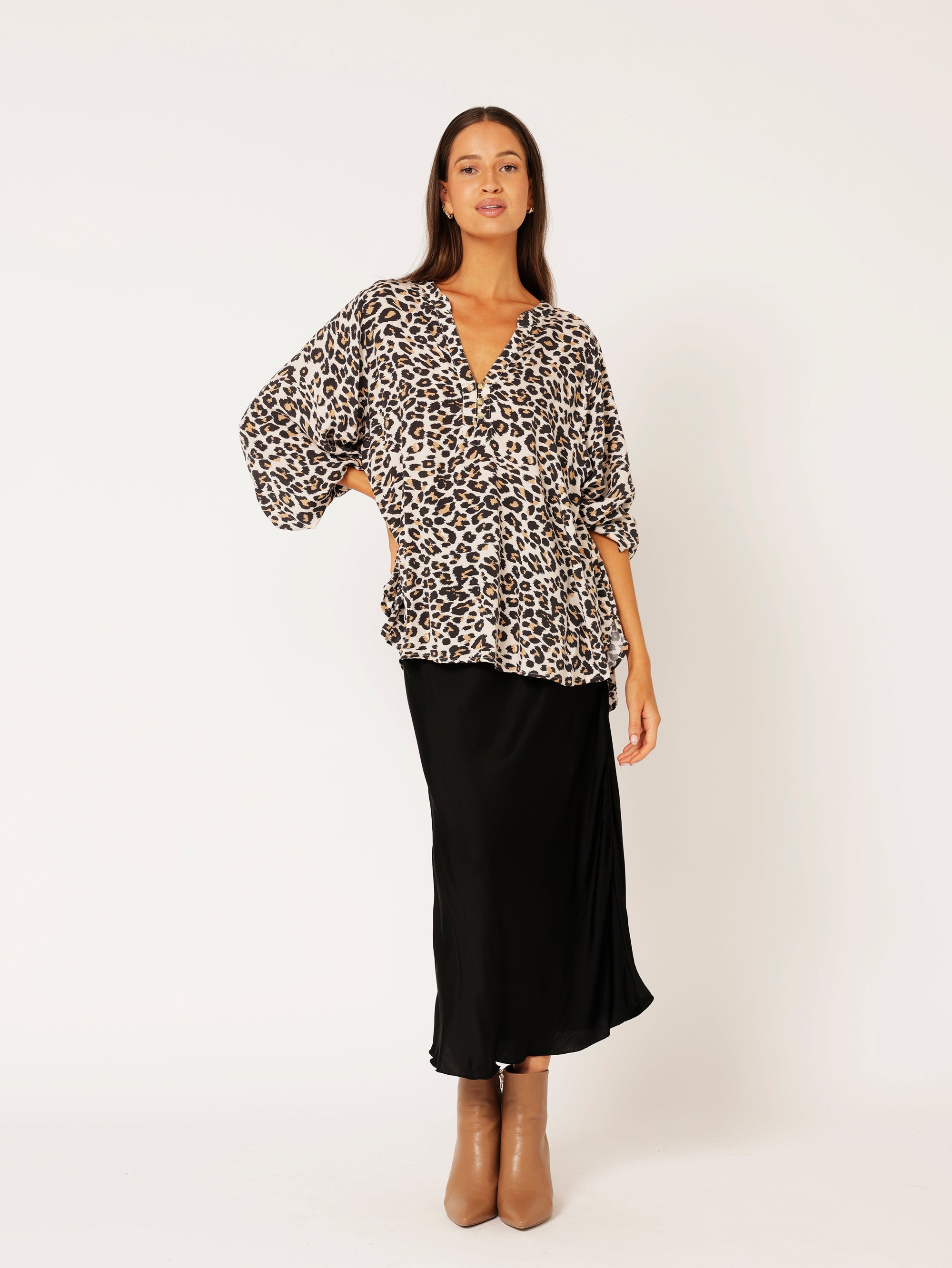 Natalya Blouse | Leopard - Saffron Road