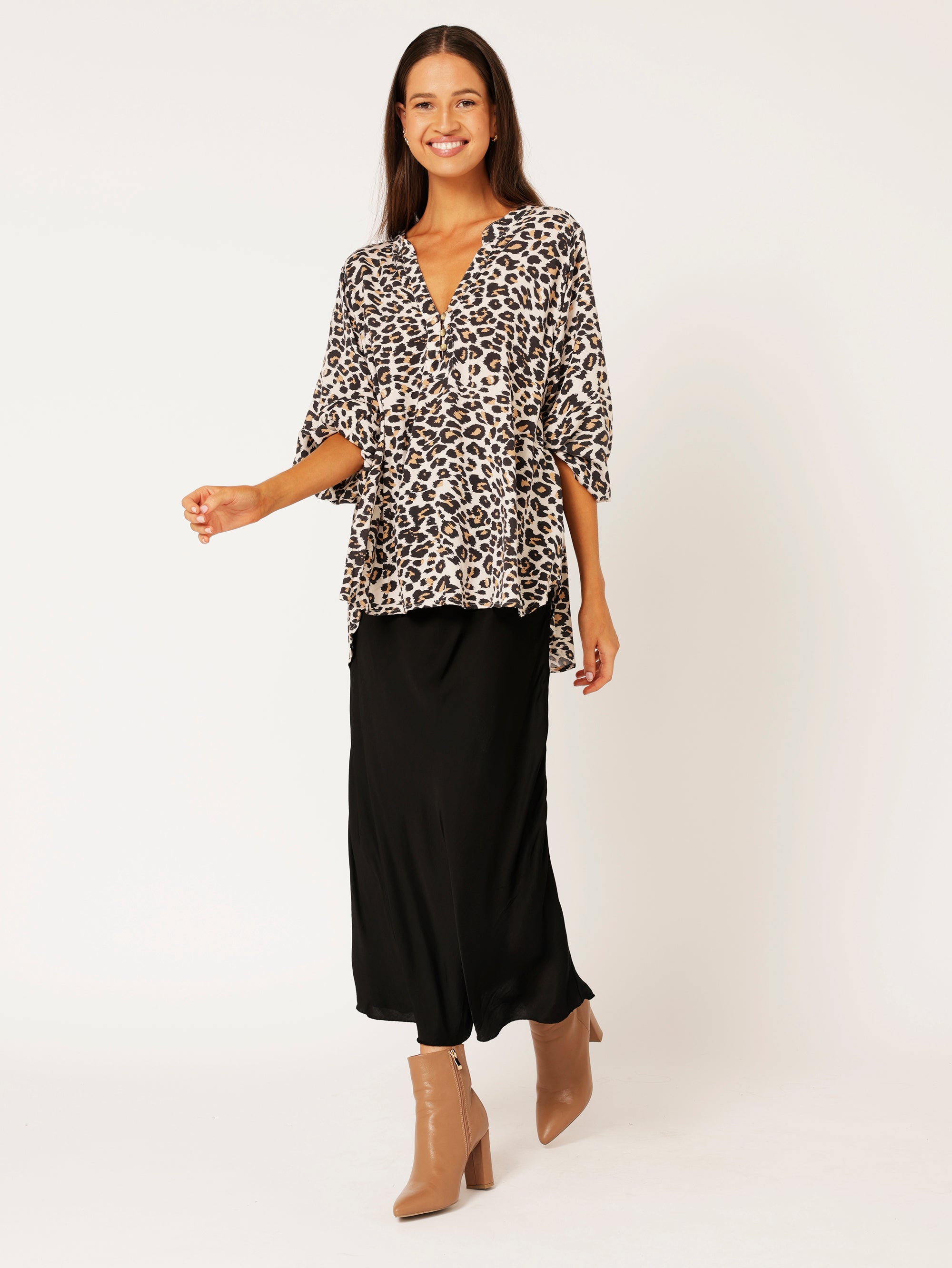 Natalya Blouse | Leopard - Saffron Road